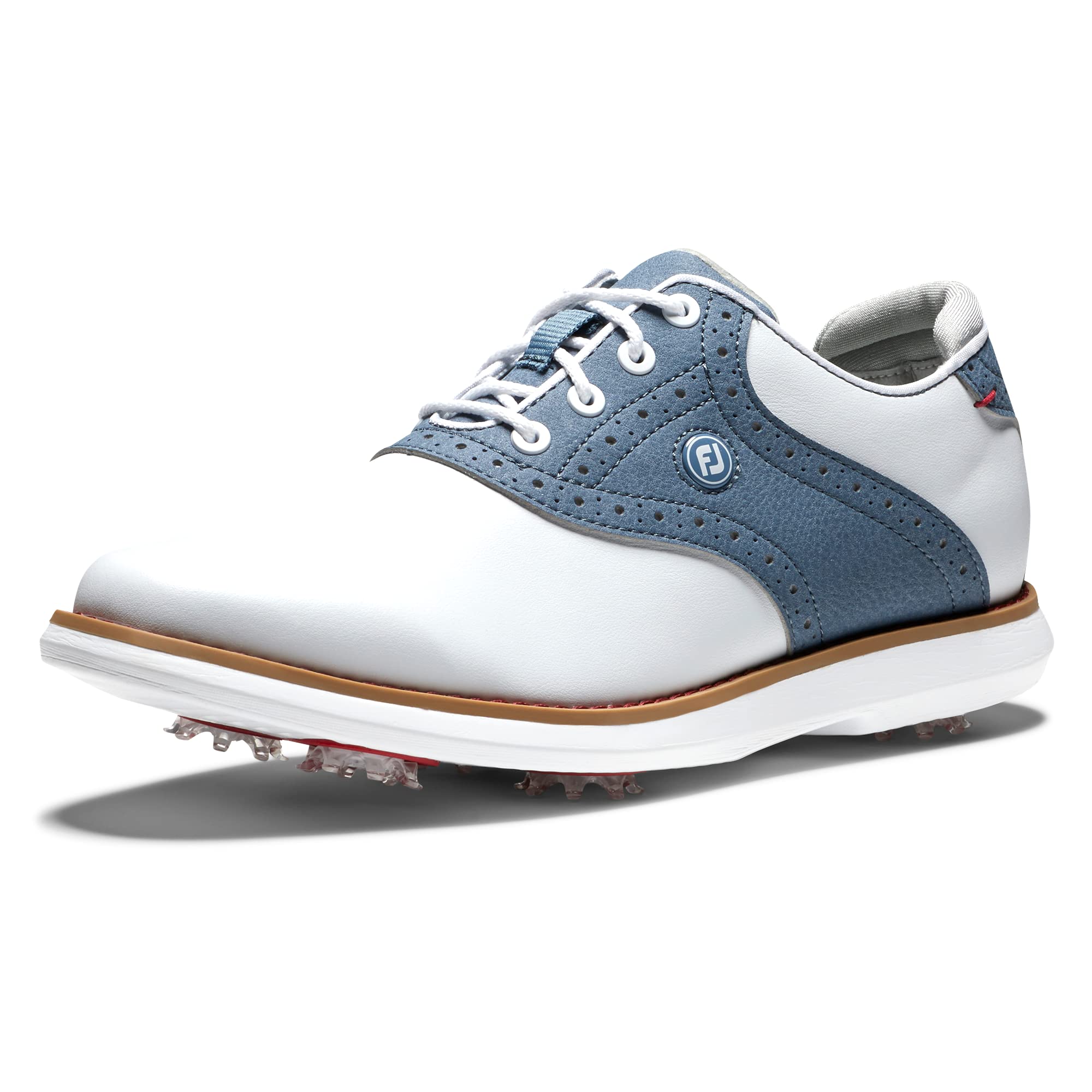 FootJoy Women's Traditions Spiked Golf Shoes - Comfortable Waterproof Golf Footwear for Women | Perfect for Course Play & Practice Rounds