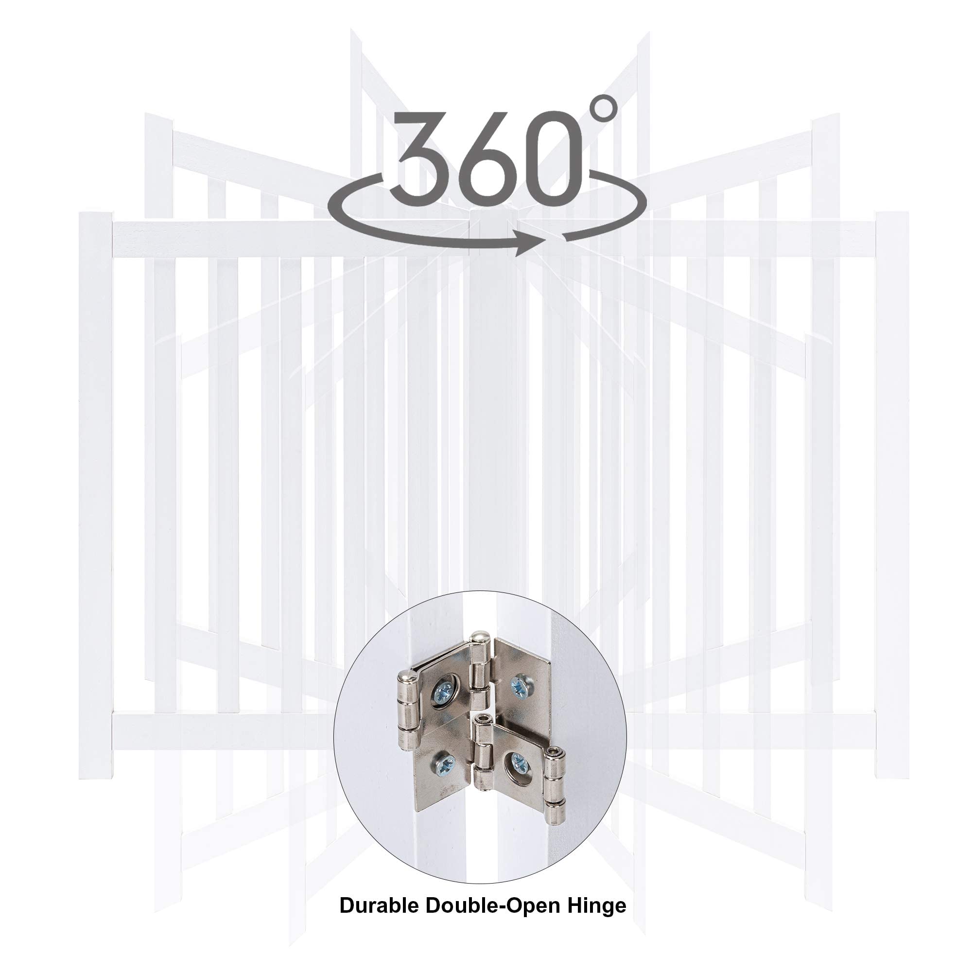 LZRS 6-Panel Extra-Wide Freestanding Wooden Dog Gate - 24