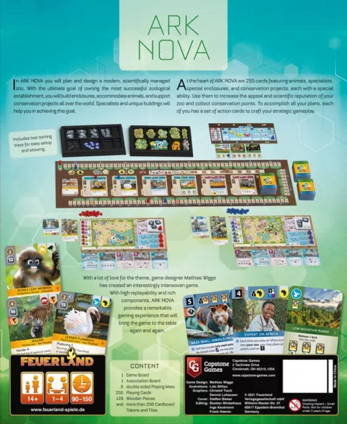 Ark Nova Board Game - Strategy Tabletop Game for Adults & Families | Perfect for Game Nights, Parties & Family Gatherings