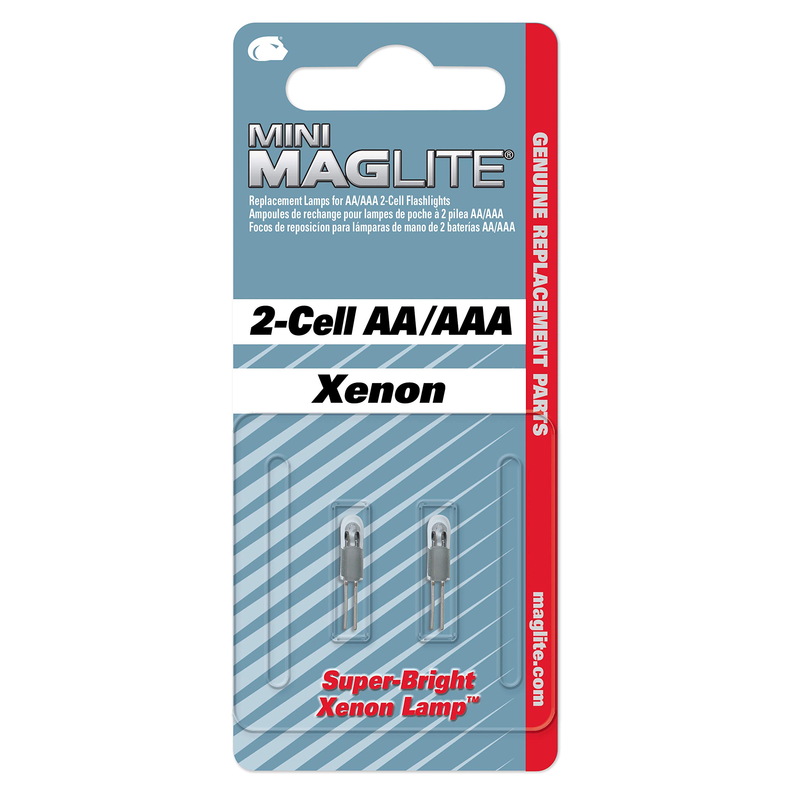 Maglite Replacement Bulbs for 2-Cell AA Mini Flashlight - 2 Pack LED Lamps - Compatible with Maglite Mini Flashlights - Perfect for Camping, Hiking & Emergency Kits