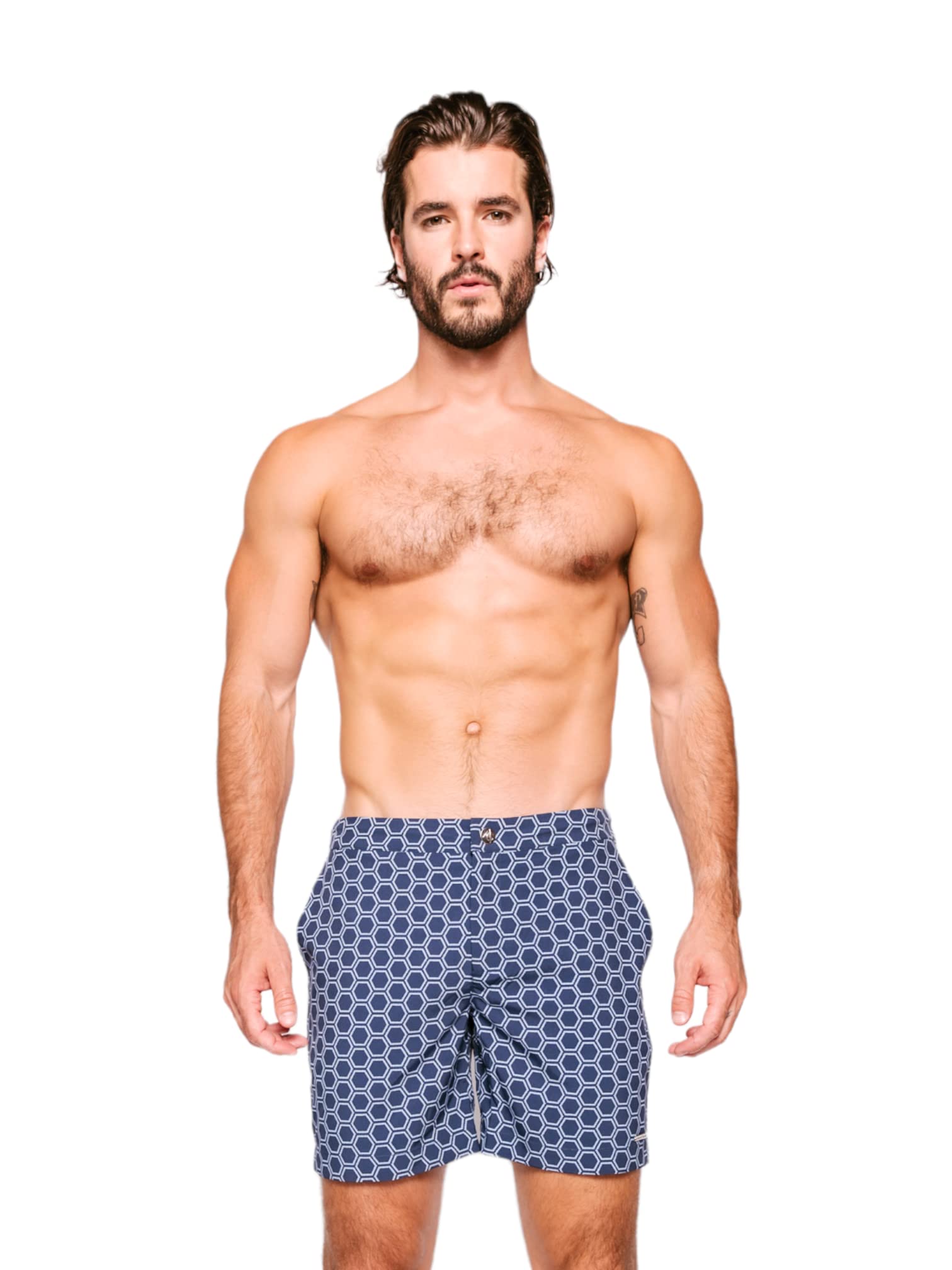 Men's Quick-Dry Swim Shorts with UPF 50+ Sun Protection - Comfortable Beach & Pool Swimwear for Swimming, Surfing, Vacation