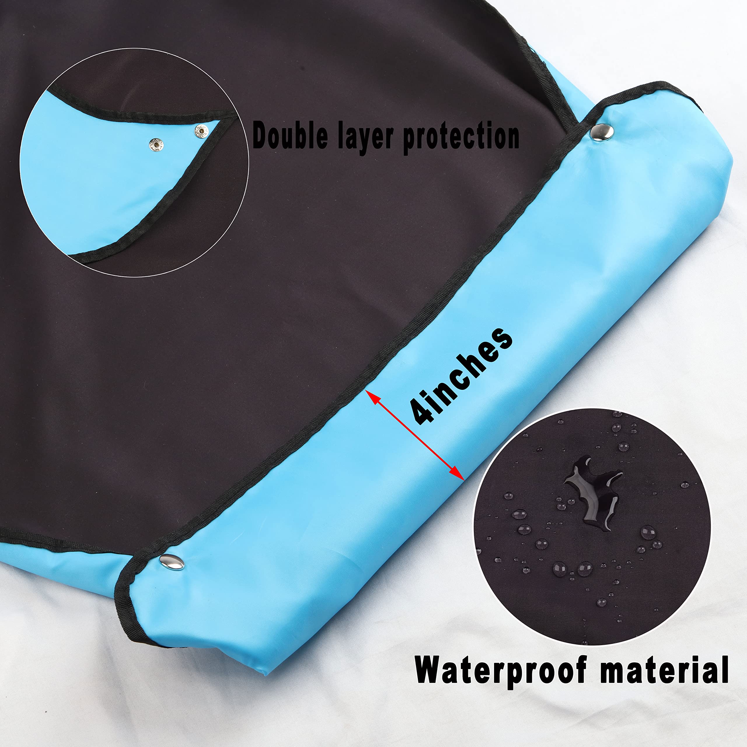 BWWKTOP Adjustable Adult Bibs with Crumb Catcher - Waterproof Dining Clothing Protectors for Women & Elderly - Perfect for Mealtime, Nursing Homes, and Assisted Living