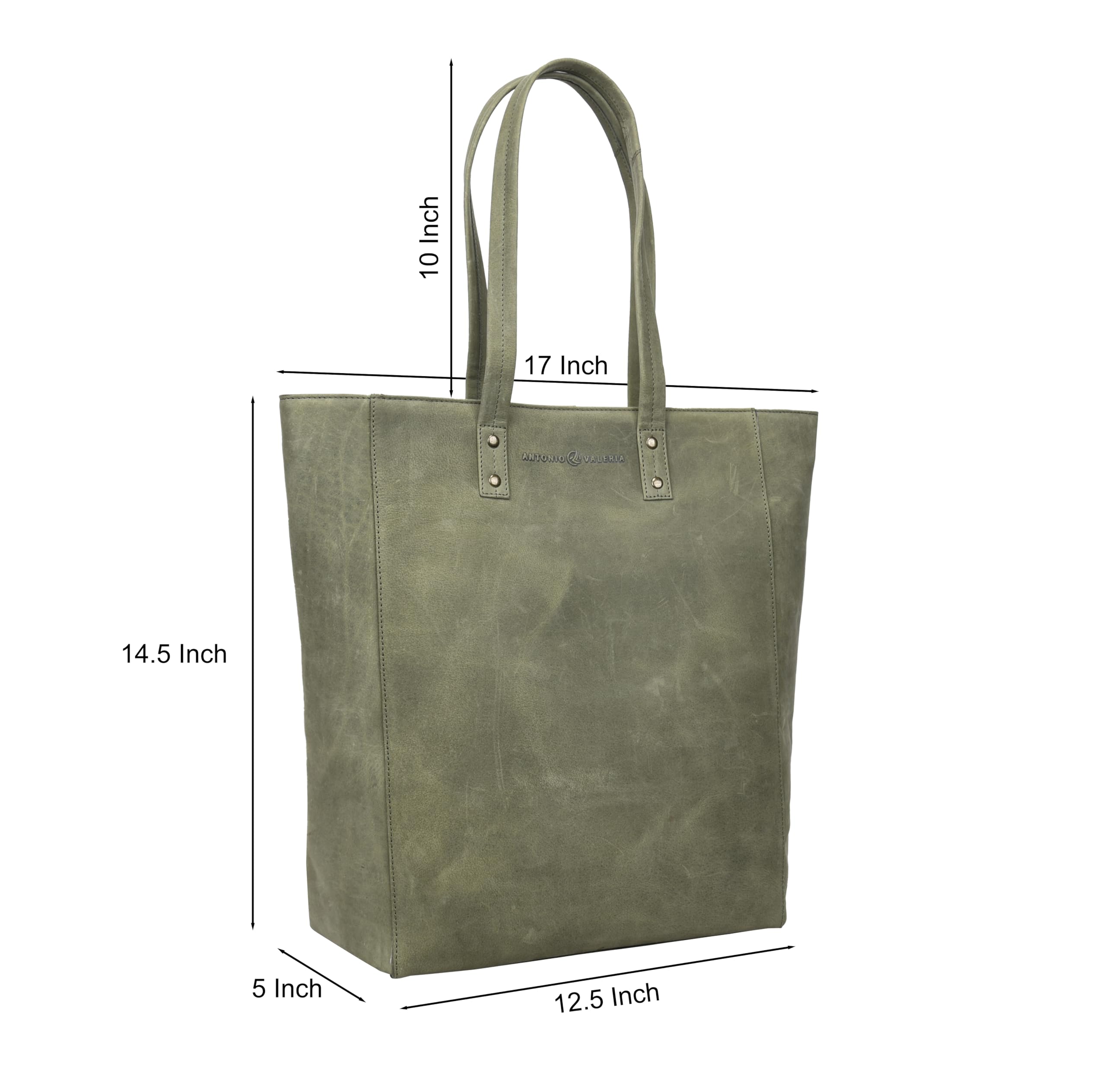 ANTONIO VALERIA Ava Genuine Leather Tote Bag for Women - Stylish Top Handle Shoulder Purse for Work, Travel & Everyday Use