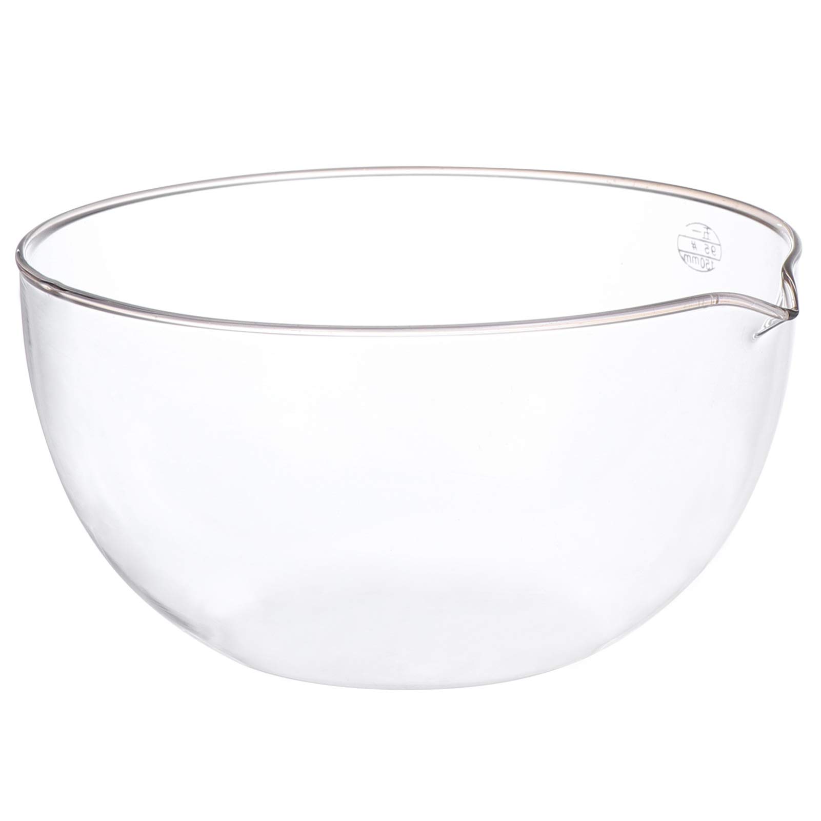 Borosilicate Glass Evaporating Dish with Spout - Round, Flat Bottom, Reusable Lab Basin for Chemistry Experiments & Scientific Research