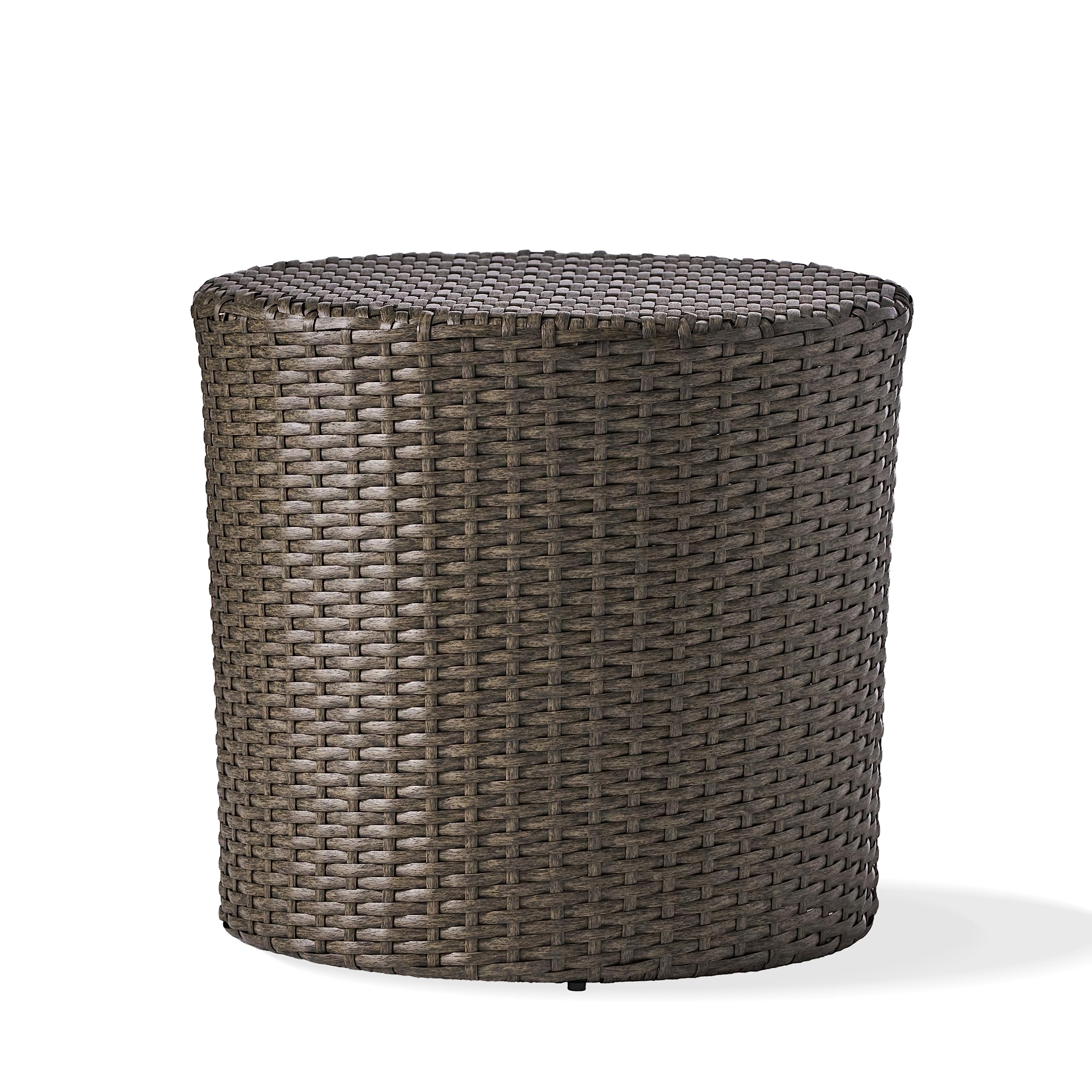 Christopher Knight Home Keaton Wicker Barrel Side Table, Dark Gray - Outdoor Patio Furniture for Garden, Porch & Poolside Decor