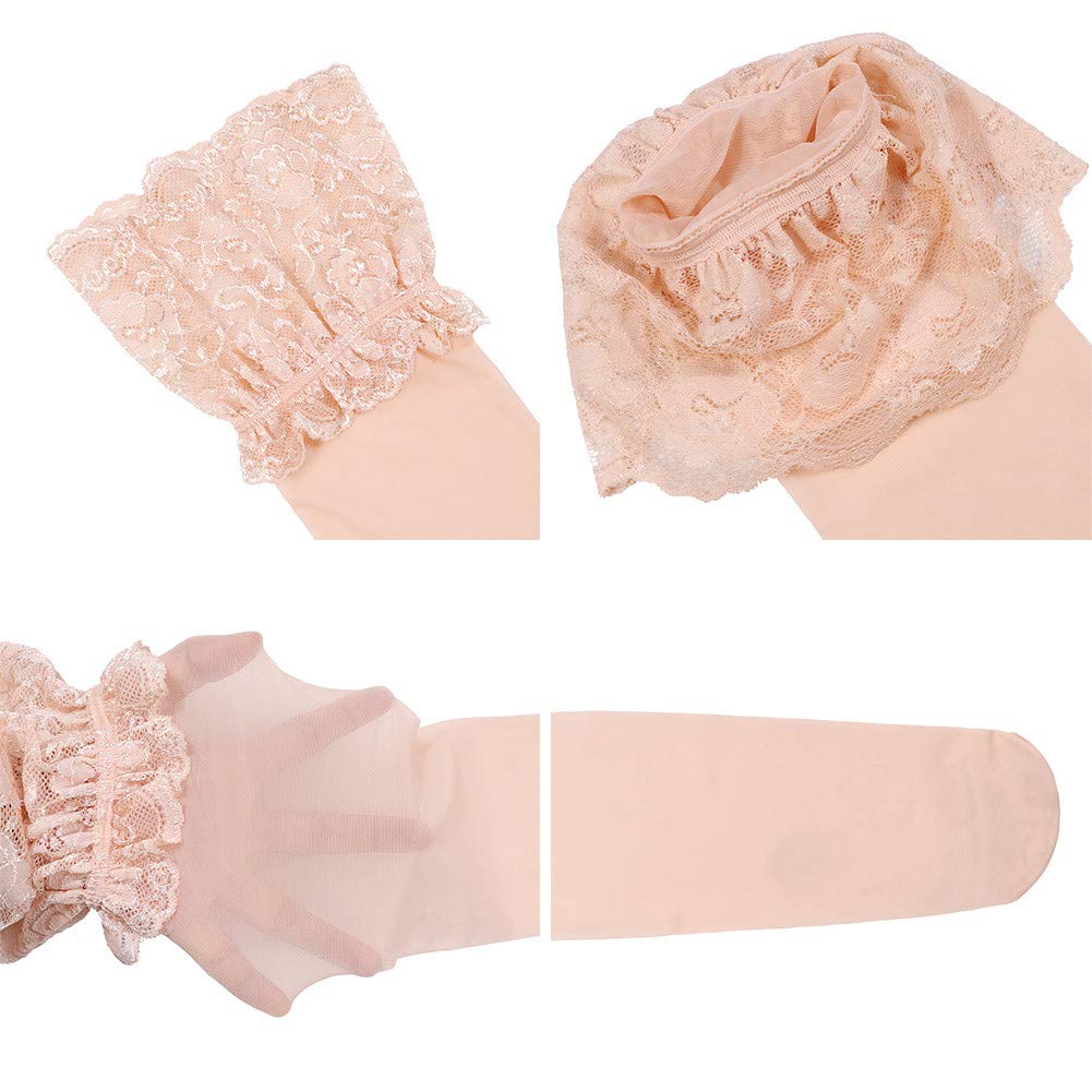 Sexy Lace Big Bow Ultra-Thin Sheer 1/2 Cup Push Up Bra & Thong Garter Stockings 4-Piece Set for Women | Bridal Lingerie, Valentine's Gift, Boudoir Photoshoot