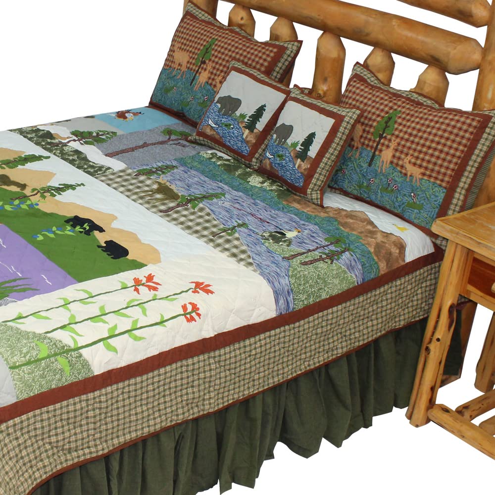 Nature Splendor Queen Quilt Set with Matching Shams - 100% Cotton Reversible All-Season Bedding | Handmade Luxury Quilt for Master Bedroom, Guest Room & Cozy Home Decor