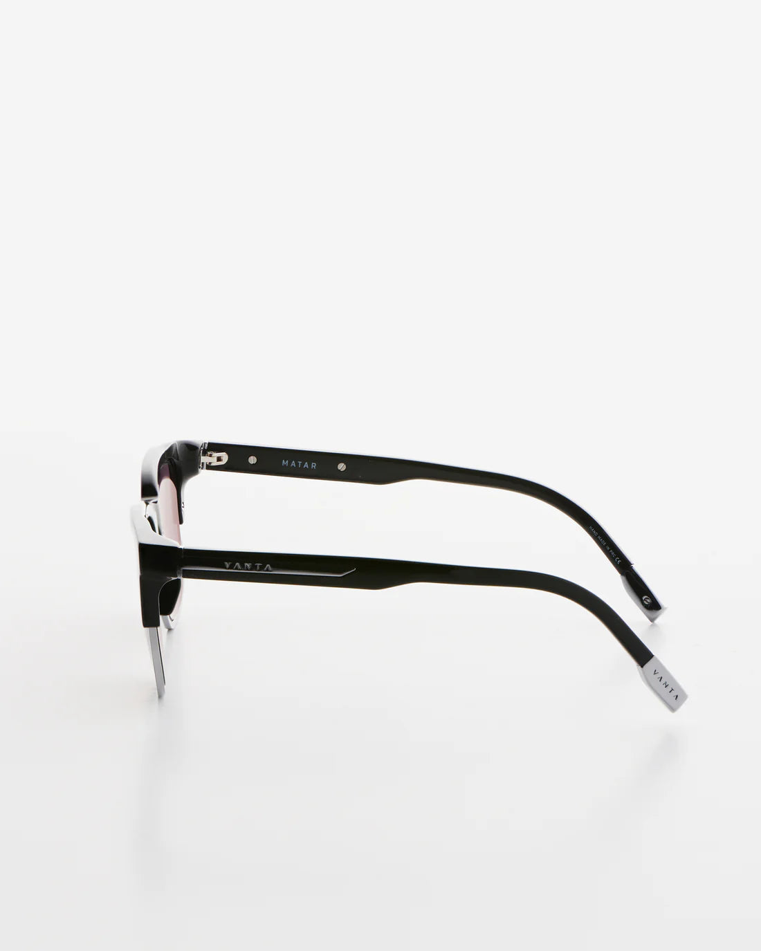 VANTA Matar Sunglasses - Gloss Black & Gunmetal Frame - UV Protection Polarized Lenses - Stylish Outdoor Sports & Driving Shades