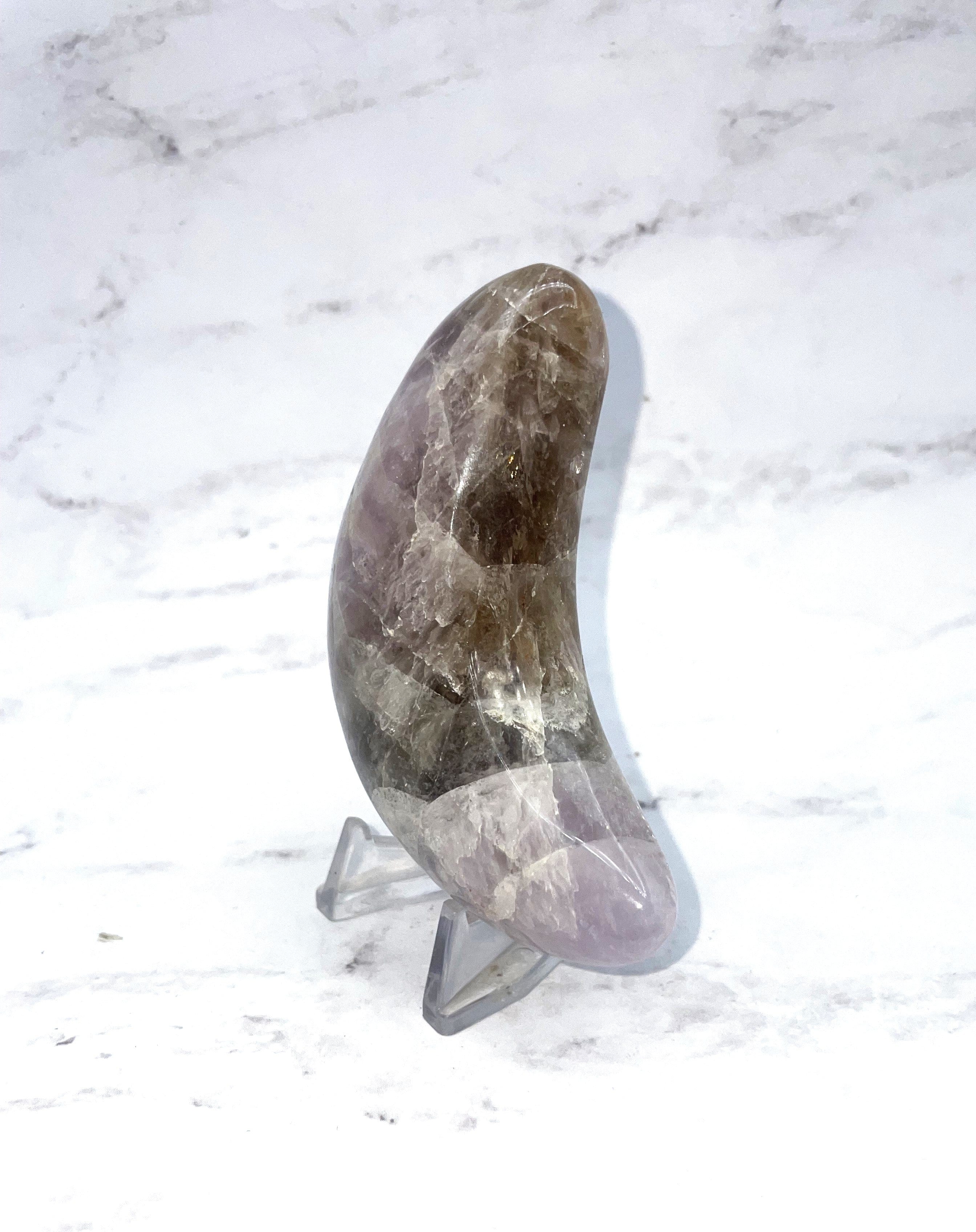 Natural Ametrine Moon Carving - Healing Crystal for Meditation, Yoga & Spiritual Growth - Perfect for Home Decor, Gift & Energy Work