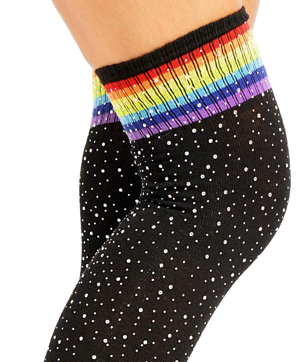 Lookswe Women's Over The Knee High Socks - Sexy Sparkle Rhinestone Stockings for Party, Cosplay & Casual Wear - Long Thigh High Socks for Winter & Fashion Outfits