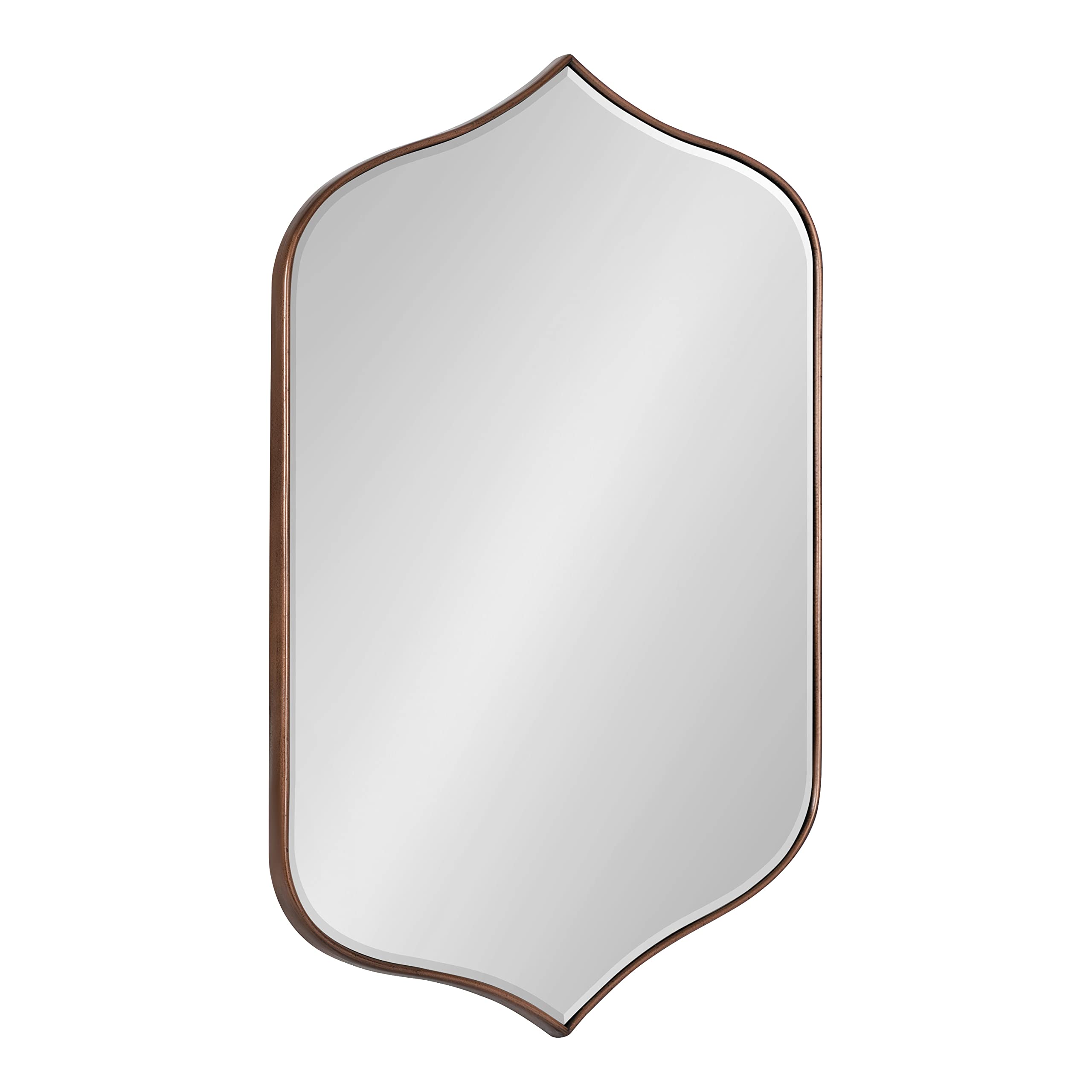 Kate & Laurel Tyla Modern Wall Mirror - 20x32 Inches Bronze Mid-Century Peaked Mirror for Living Room, Bedroom & Entryway Decor