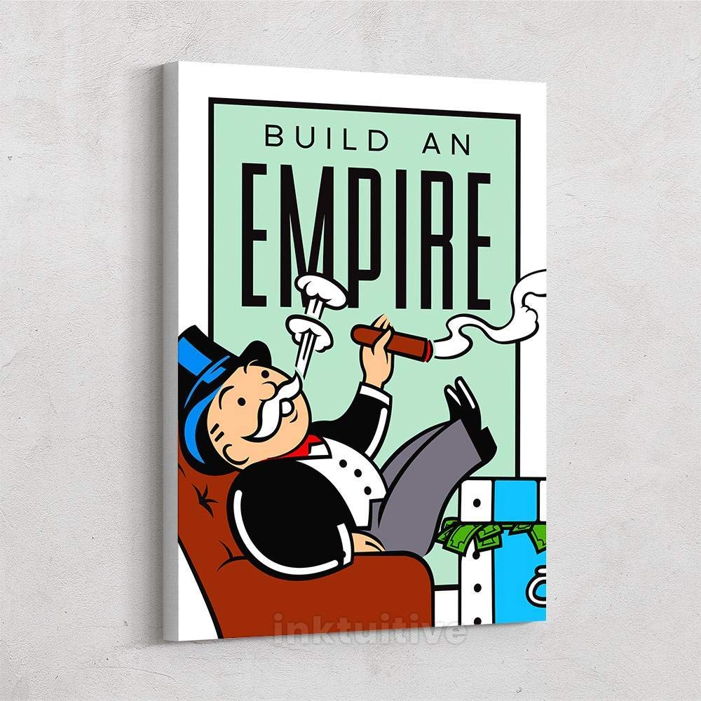 Inktuitive 'Build an Empire' Motivational Canvas Wall Art - 24x18 High Resolution Inspirational Home & Office Decor | Unframed Large Wall Art for Bedroom, Living Room & Workspace