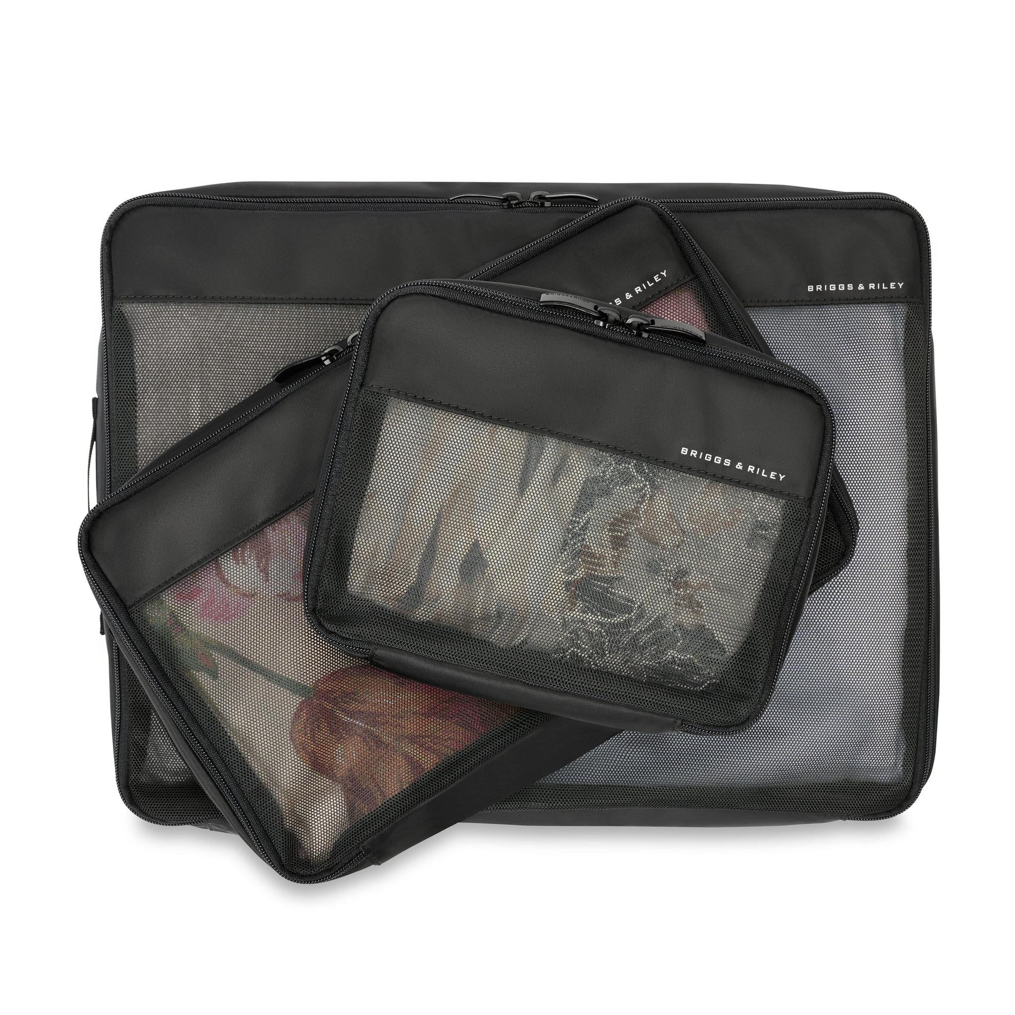 Briggs & Riley Check In Packing Cube Set - 3-Piece Luggage Organizer for Travel, Suitcase Storage Bags - Perfect for Business Trips, Vacations & Weekend Getaways