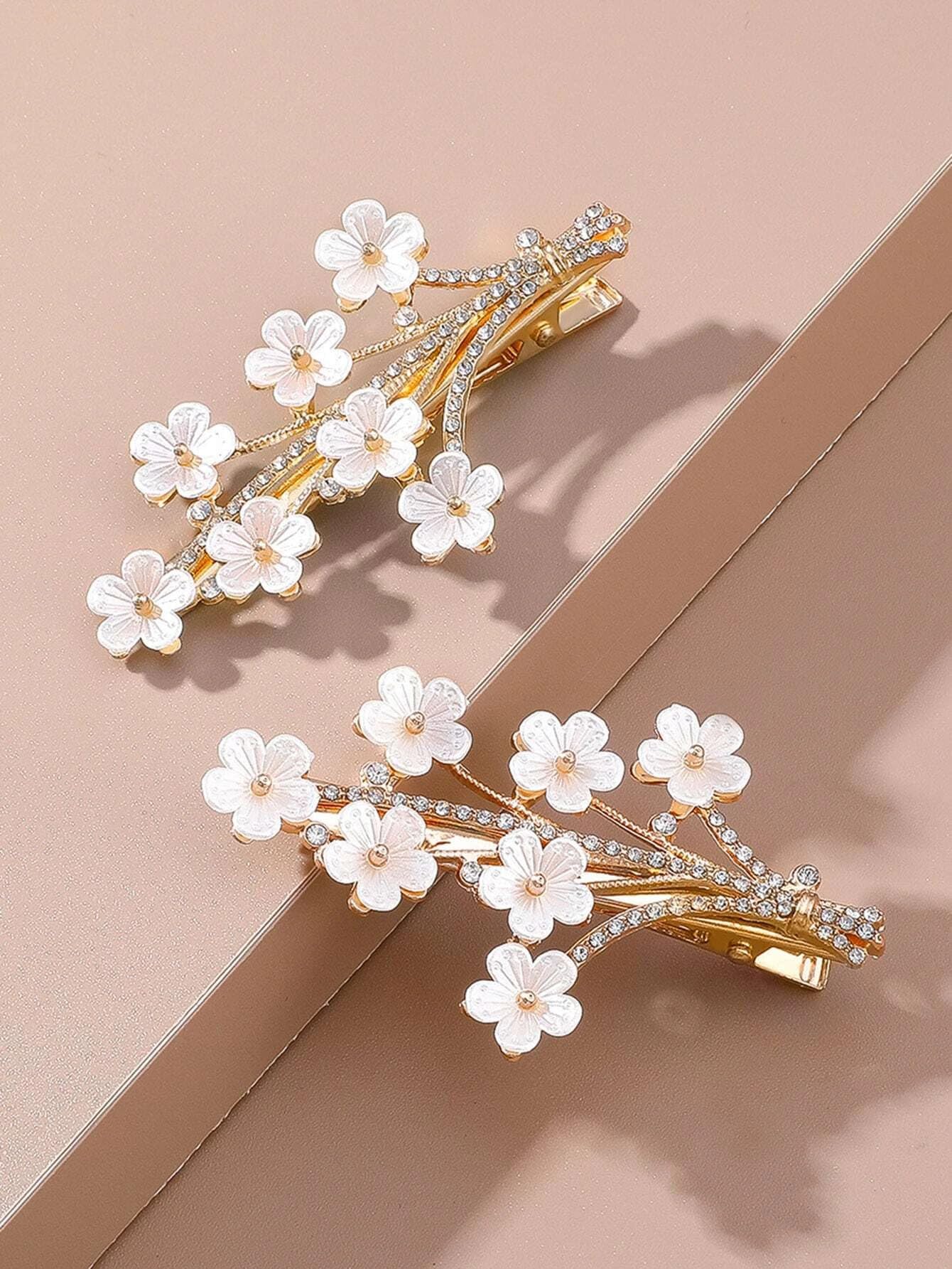 VSAKSH 2-Pack Rhinestone Crystal Hair Clips for Women - Wedding Bridal Hair Accessories, Hair Pins & Barrettes for Bride, Girls & Women - Perfect for Weddings, Prom, Parties & Special Occasions