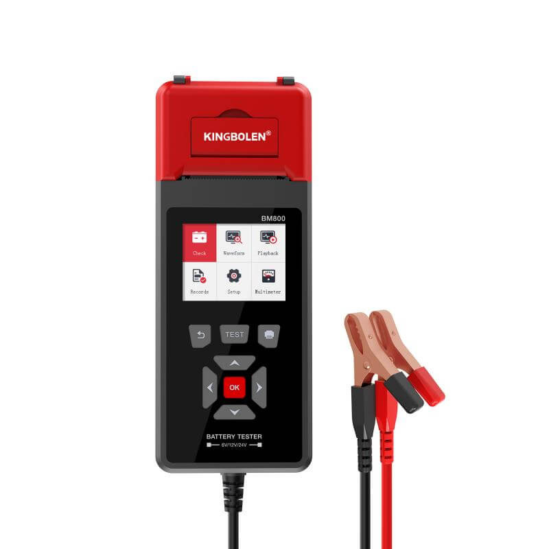 KINGBOLEN® BM800 Heavy Duty Truck & Car Battery Tester - 6V/12V/24V Cranking, Charging & Load Test with Built-in Printer | Perfect for Auto Shops, Fleet Maintenance & Roadside Assistance