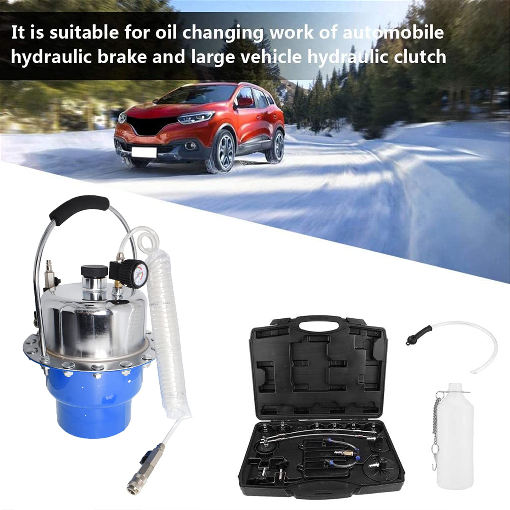Munirater Portable 5L Air Pressure Brake & Clutch Bleeder Kit - Professional Automotive Brake Fluid Bleeding System for Cars, Trucks & Motorcycles | Perfect for DIY Garage Repairs & Mechanic Shop Maintenance