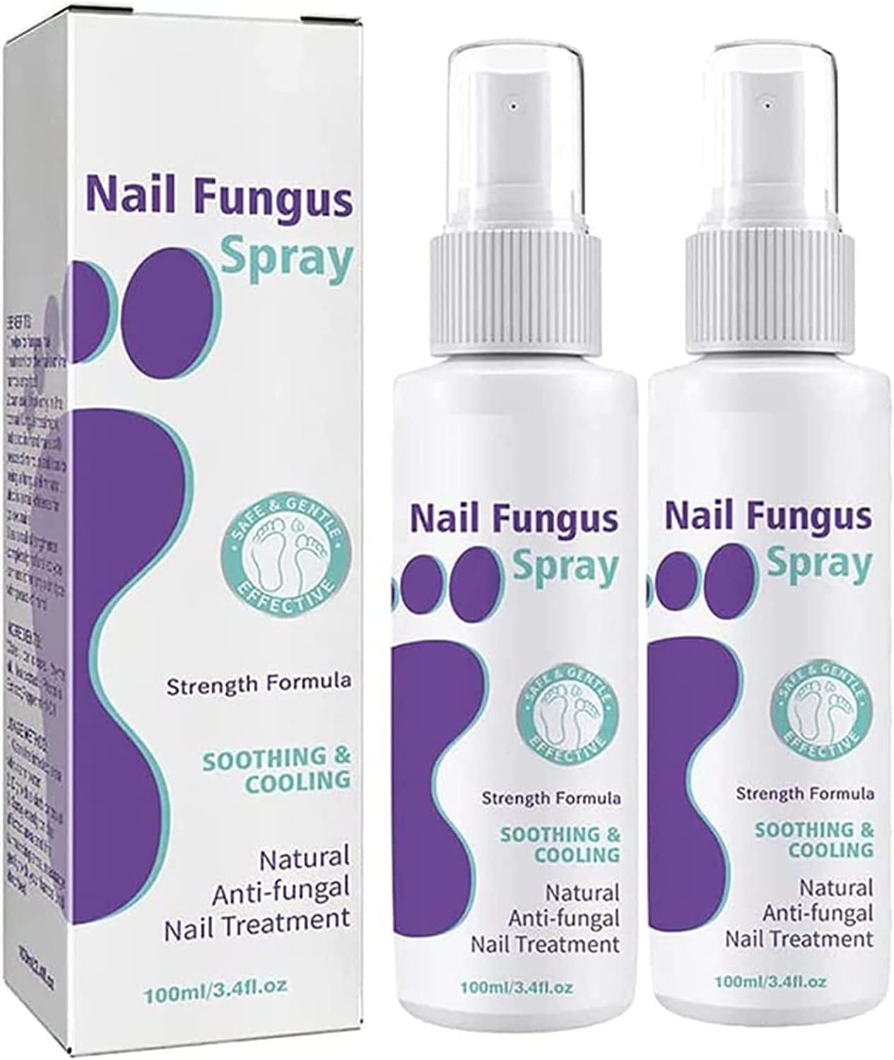 Medinail Fungus Treatment Spray - Advanced Antifungal Foot & Nail Care Solution for Toenail Fungus, Nail Strengthener & Recovery - 3.34 Fl Oz (2 Pack) - Ideal for Athletes, Gym-Goers & Daily Foot Hygiene