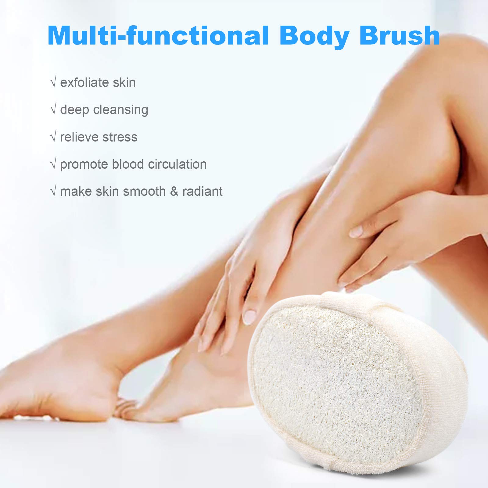 Exfoliating Body Brush for Men & Women - Soft Bath Brush with Massage Bristles for Deep Skin Cleansing - Shower & Spa Essential (Beige) - POOWE | Perfect for Exfoliation & Relaxation in Daily Shower Routine