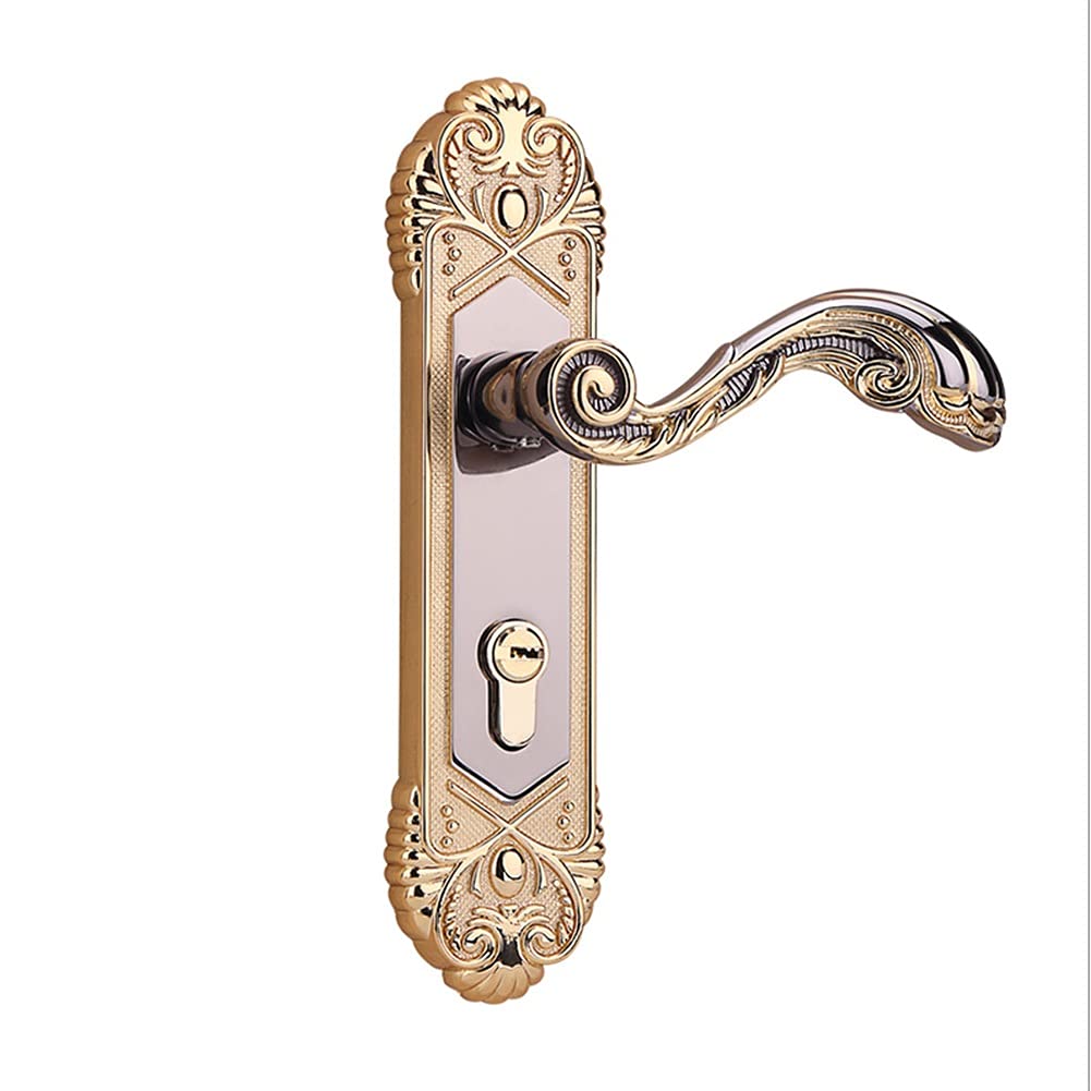 Silent Bearing Door Knob Lever - Gold Handle for Indoor & Hallway - Left/Right Handed
