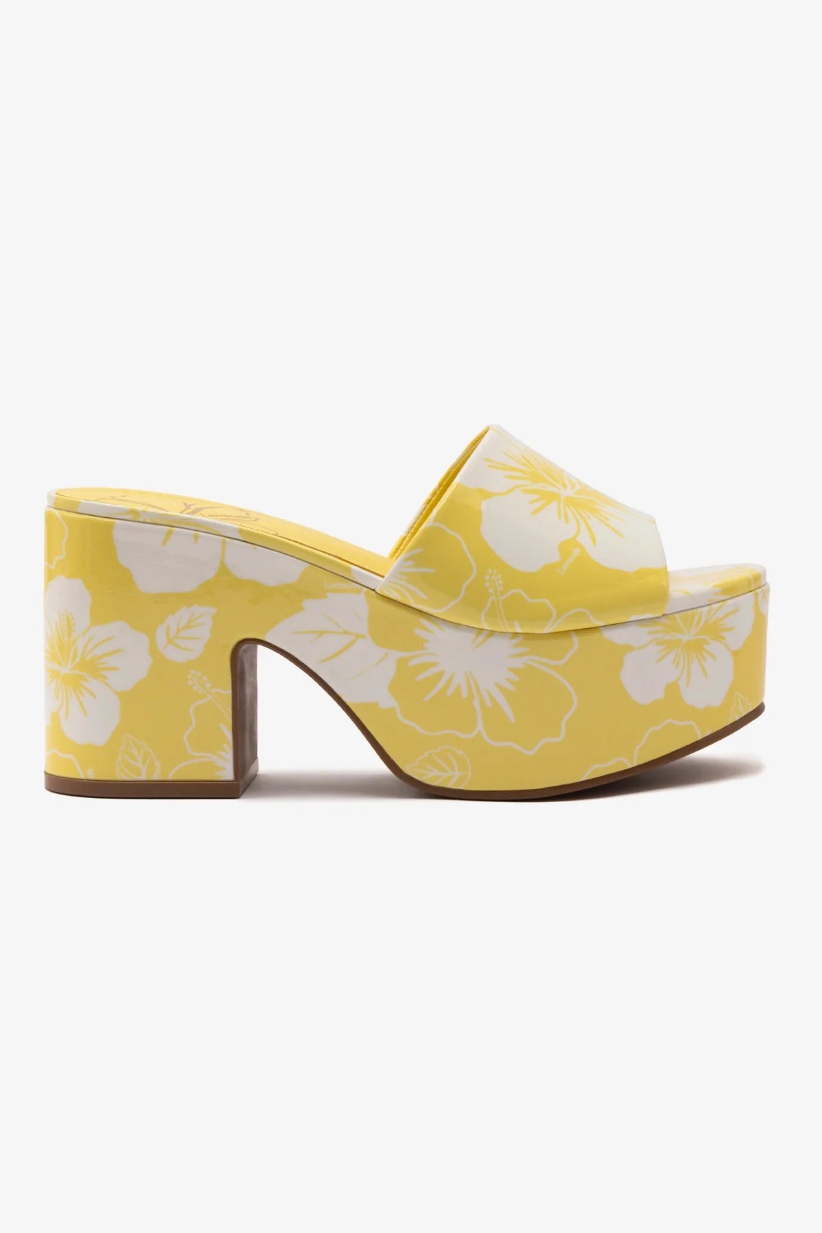 Miso Platform Sandal Women's Lemonade Printed Leather Sandals - Comfortable Summer Beach Shoes for Outdoor Walking and Casual Wear