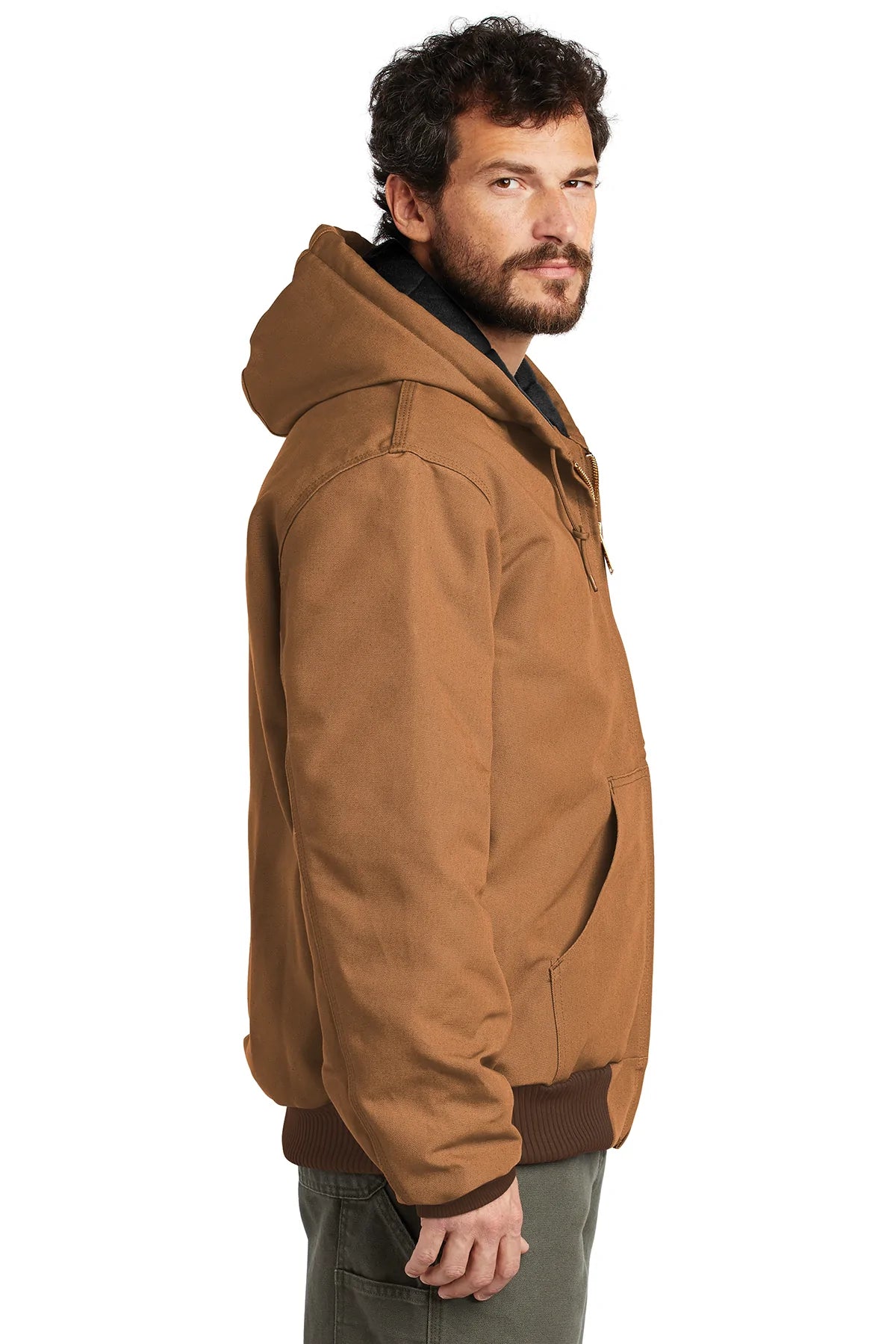 Carhartt Tall Flannel Lined Duck Custom Jackets in Brown - Durable Workwear for Construction, Farming & Outdoor Activities