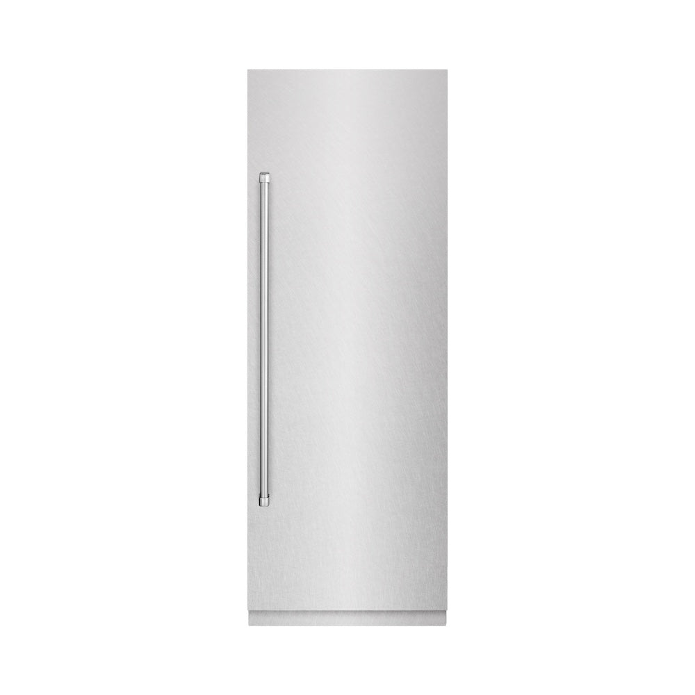ZLINE 30 Inch 16.7 cu ft Stainless Steel Column Refrigerator with Graphite Gray Interior - Energy Efficient French Door Fridge for Modern Kitchen & Open Concept Living Spaces (Model RCRV-SN-30)
