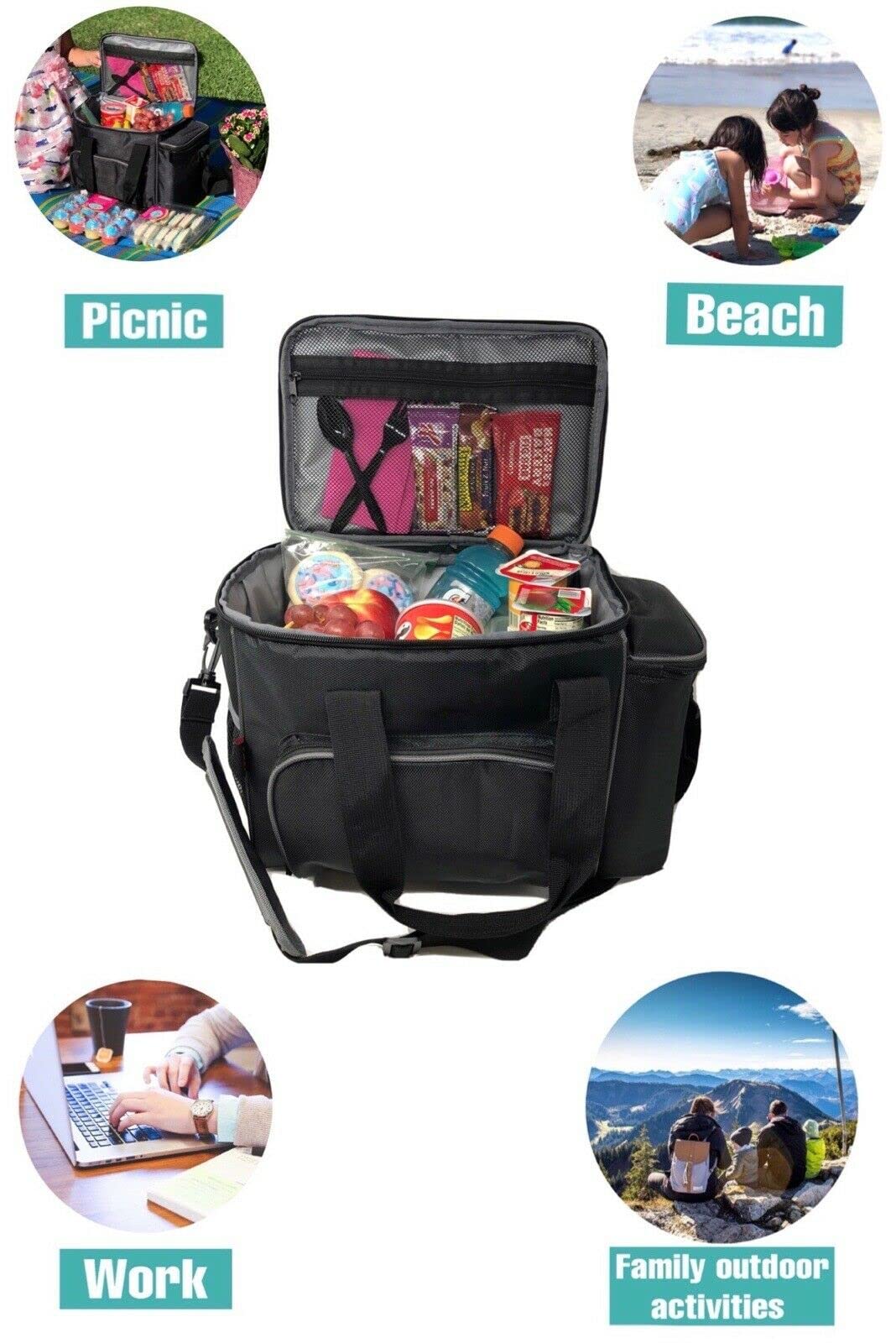 FOXI Insulated Lunch Bag for Adults - Work, Gym & Outdoor Use