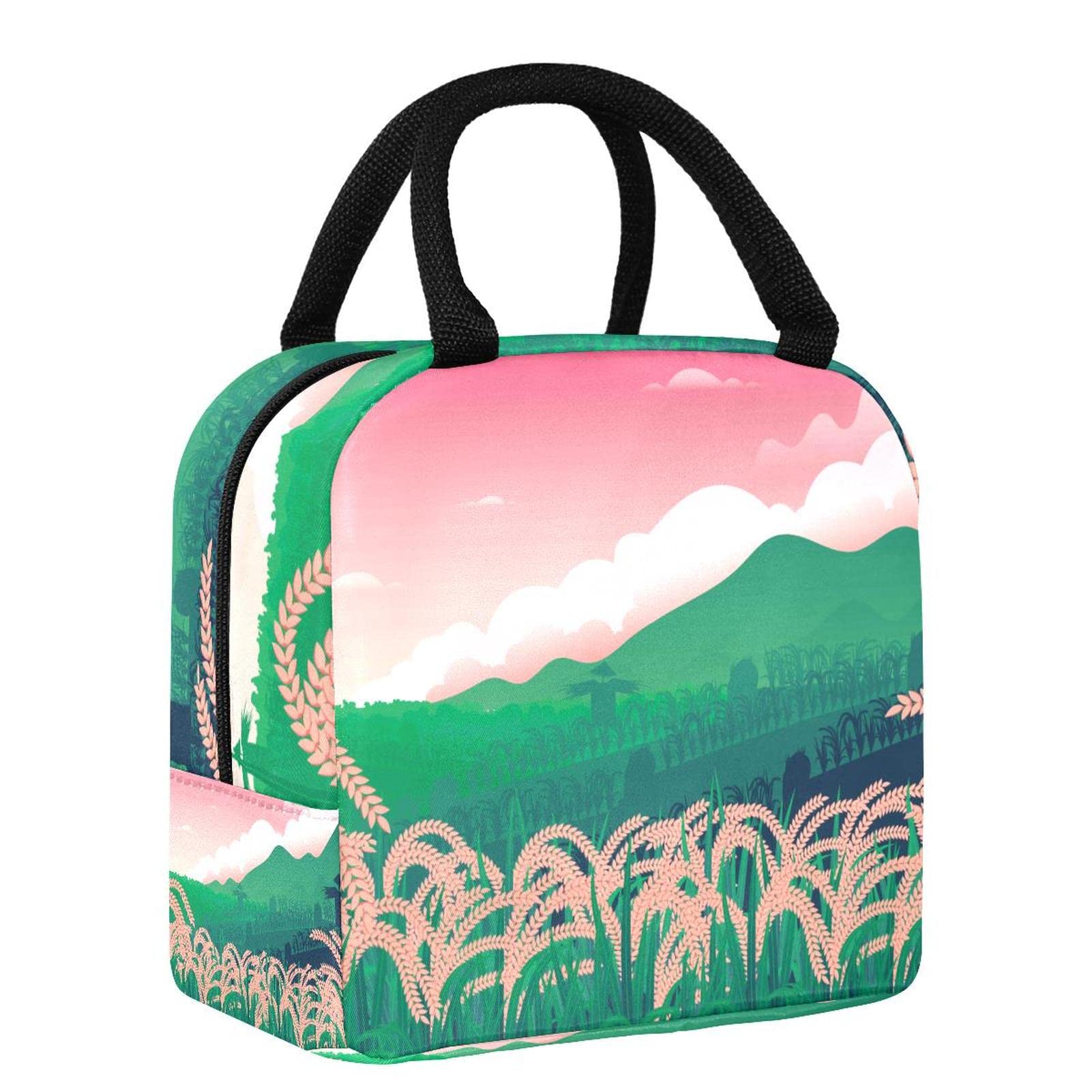 Eco-Friendly Reusable Lunch Box with Rice Field Print – Insulated Meal Kit for Office, School & Picnic – BPA-Free, Leak-Proof & Refrigerator Safe – Perfect for Meal Prep, Work Lunches & Outdoor Dining