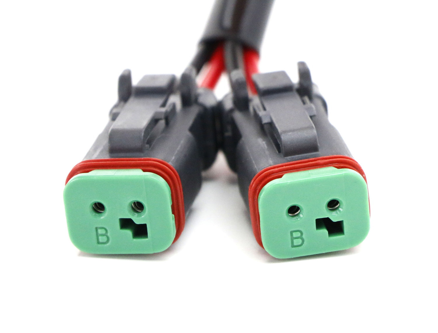 2-Pack Y-Shape H11 H8 to Deutsch DT DTP Dual Output Adapter Connectors - Perfect for Off-Road Lights, LED Bars & Automotive Wiring Upgrades