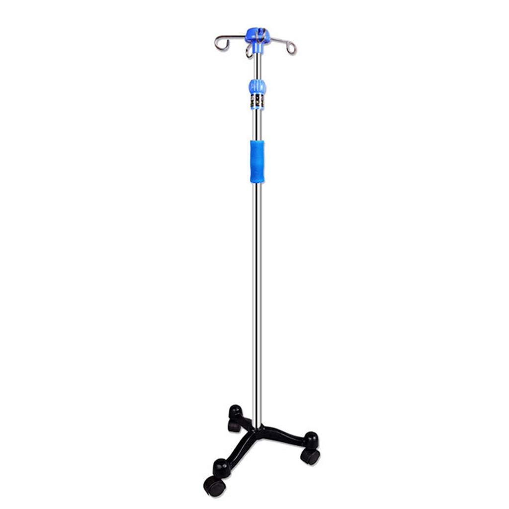 Adjustable IV Stand with Wheels - 43 to 75 Inches Height Range, Rolling IV Pole with 4 Hooks for IV Bags - Perfect for Hospitals, Clinics, and Home Healthcare Use