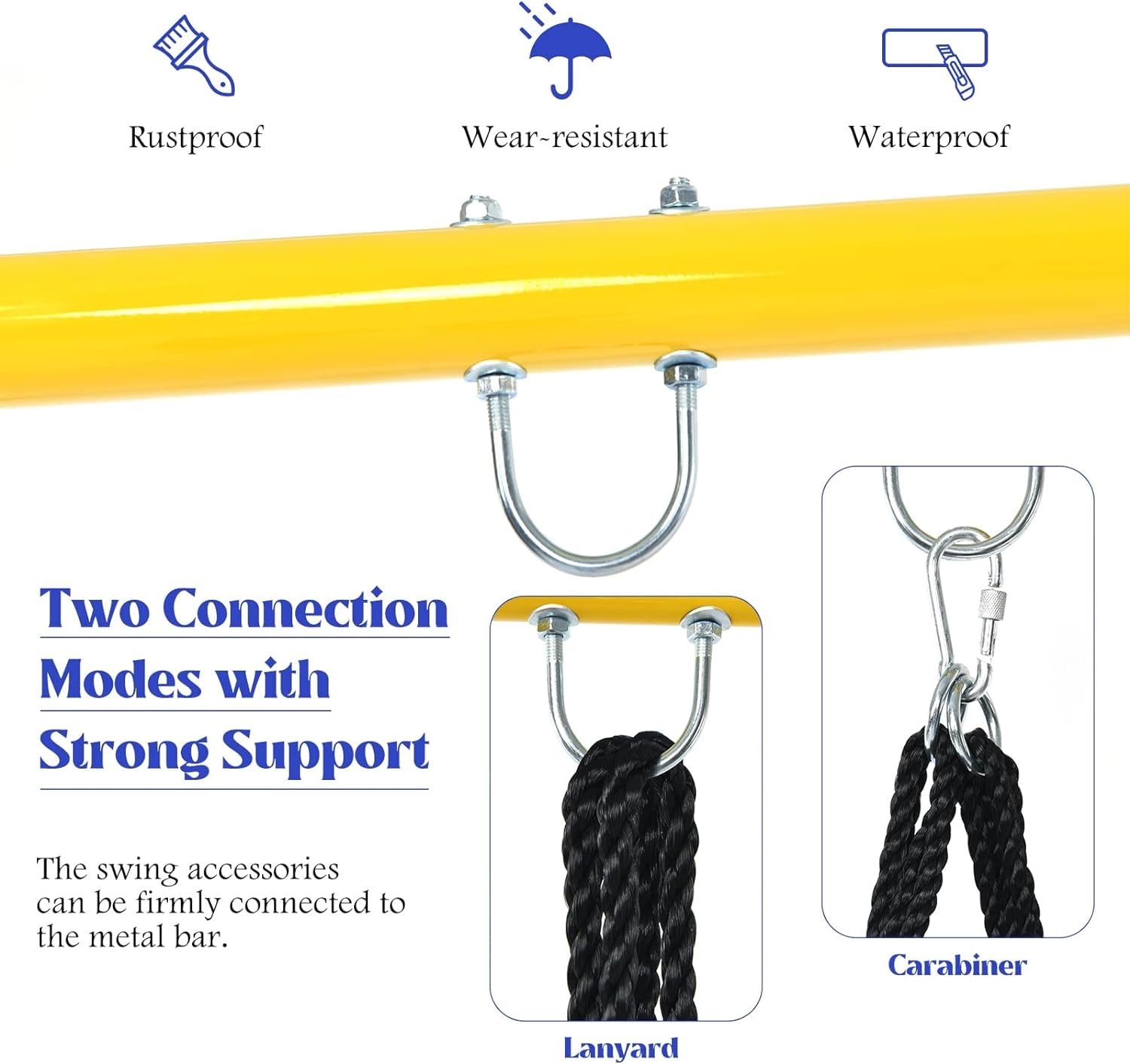 Costzon 550lbs Heavy Duty A-Frame Swing Set Stand with 40'' Saucer Swing - Adjustable Ropes & Ground Stakes for Backyard, Indoor Outdoor Kids Play - Perfect for Gardens, Parks, and Playgrounds