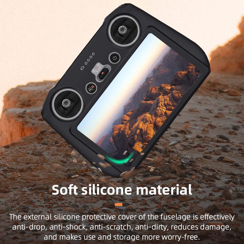 DJI Mini 3 Pro RC Remote Controller Silicone Protective Cover - Anti-Scratch Skin Protector & Grip Holder for Drone Accessories (Gray) | Perfect for Outdoor Flying and Travel Protection