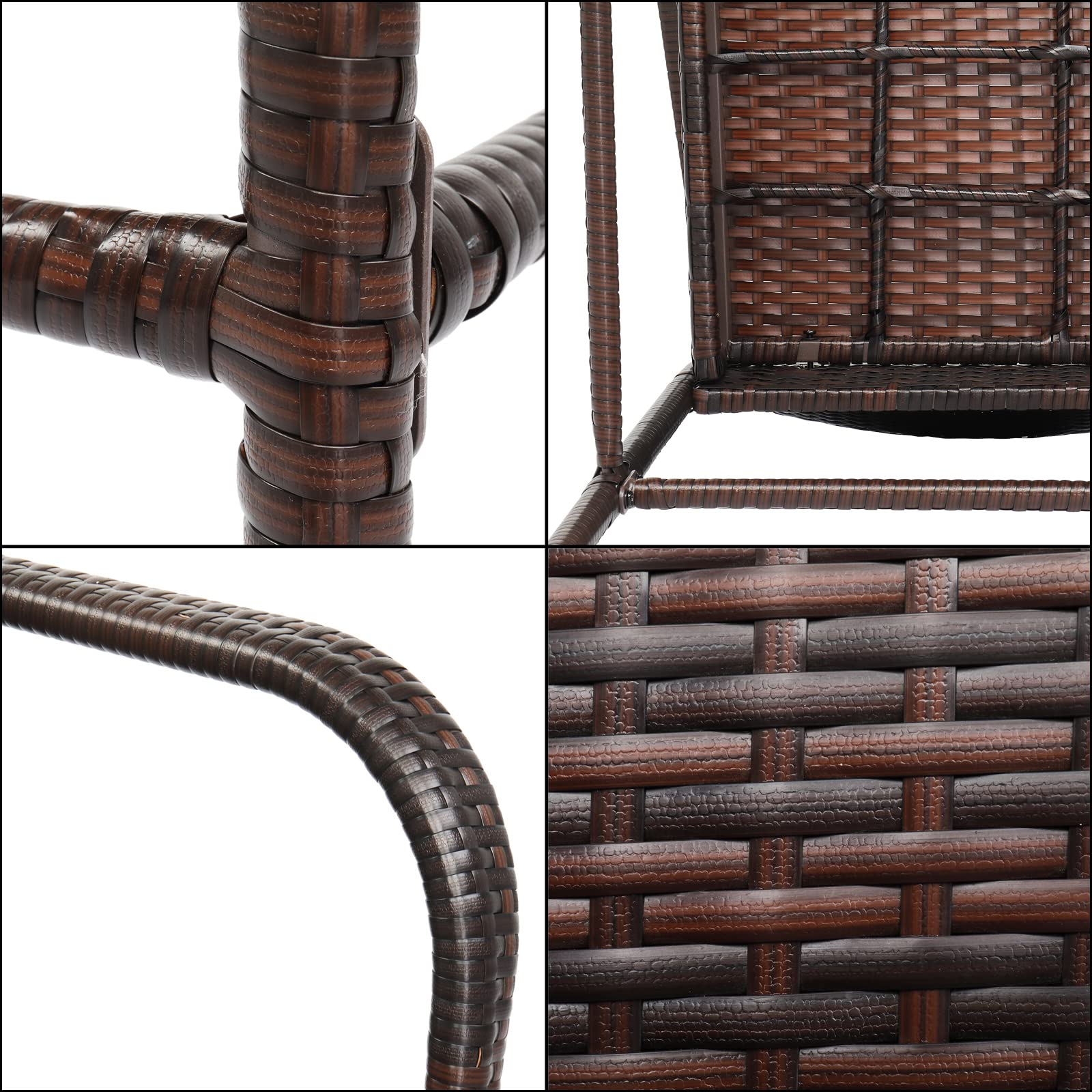 **Weather-Resistant Patio Rattan Bar Stools Set of 2 - All-Weather Wicker Counter Height Bar Chairs with Footrest & Armrest for Outdoor, Garden, Pool, Lawn & Backyard - Perfect for Entertaining, Lounging & Dining Al Fresco**