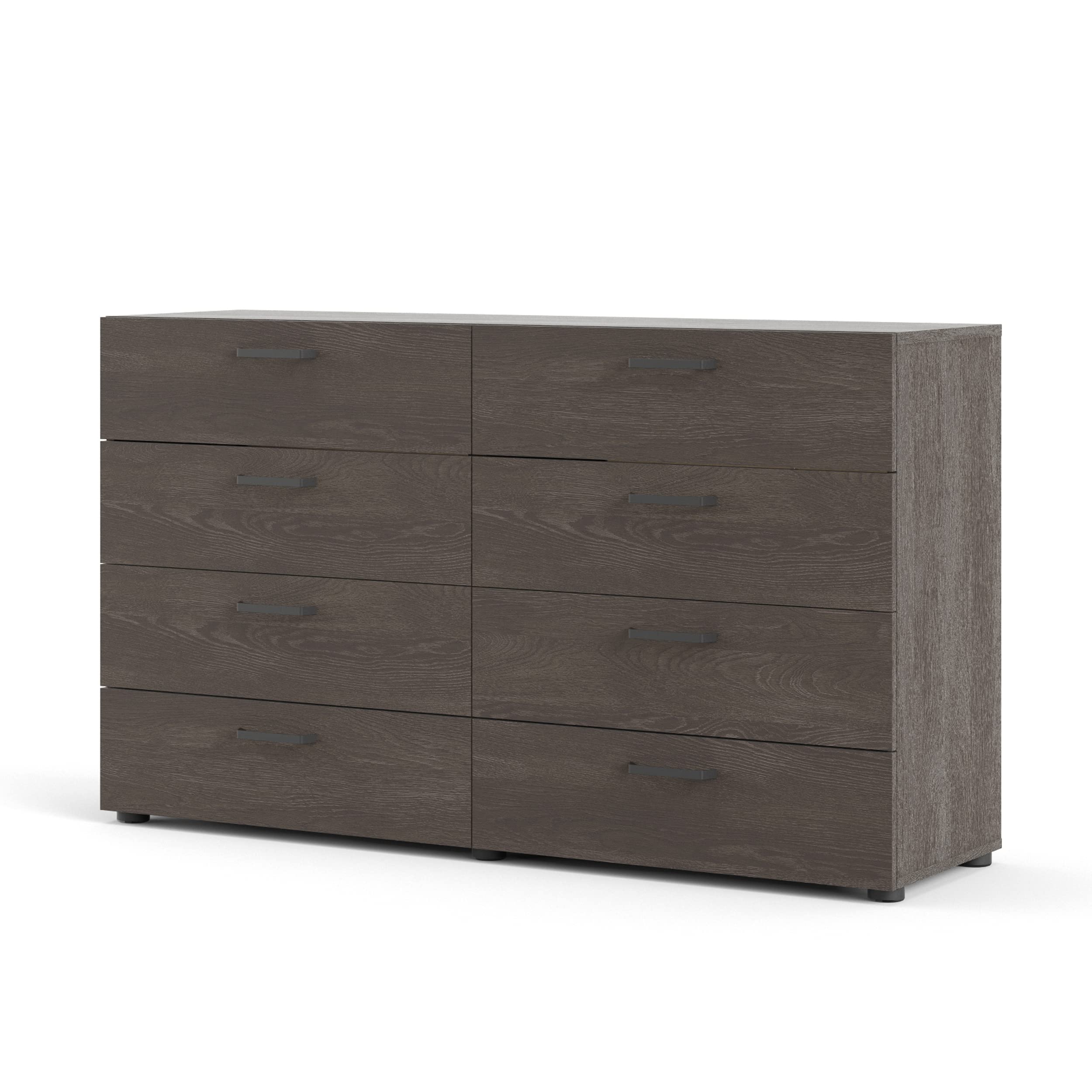 Tvilum 8-Drawer Double Dresser in Dark Chocolate - Modern Bedroom Storage Solution for Clothes, Linens & Accessories