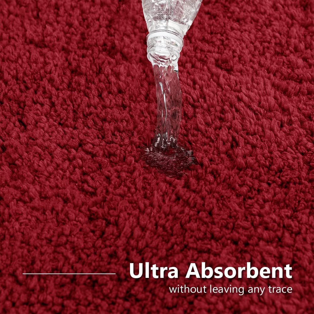 Premium Soft Absorbent Microfiber Bath Rug Mat - Non-Slip Machine Washable Shaggy Plush Carpet (20