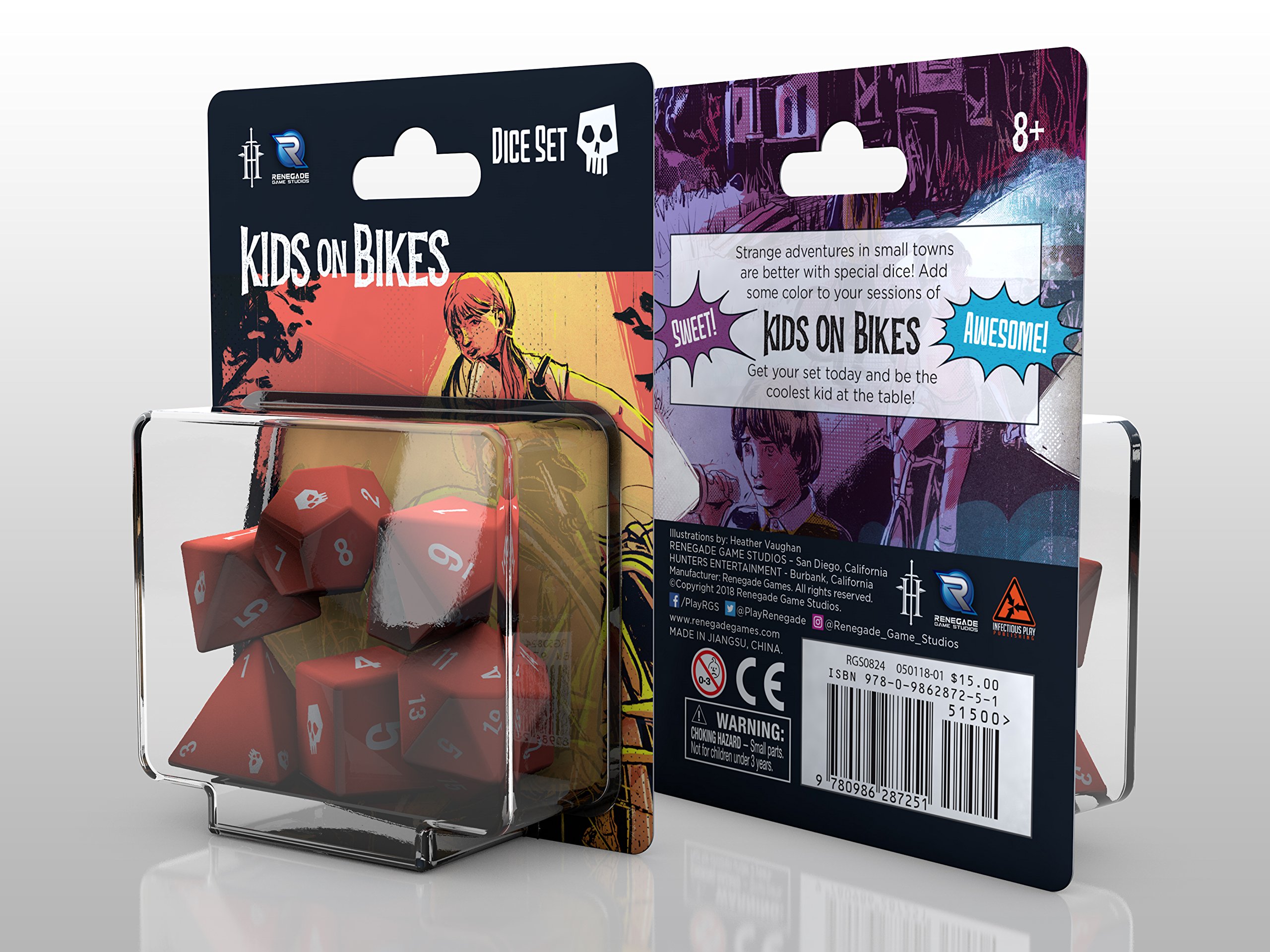 Renegade Game Studios Kids On Bikes RPG Dice Set - 11-Piece Polyhedral Dice for Tabletop Roleplaying Games - Perfect for D&D, Pathfinder & Adventure Gaming with Friends