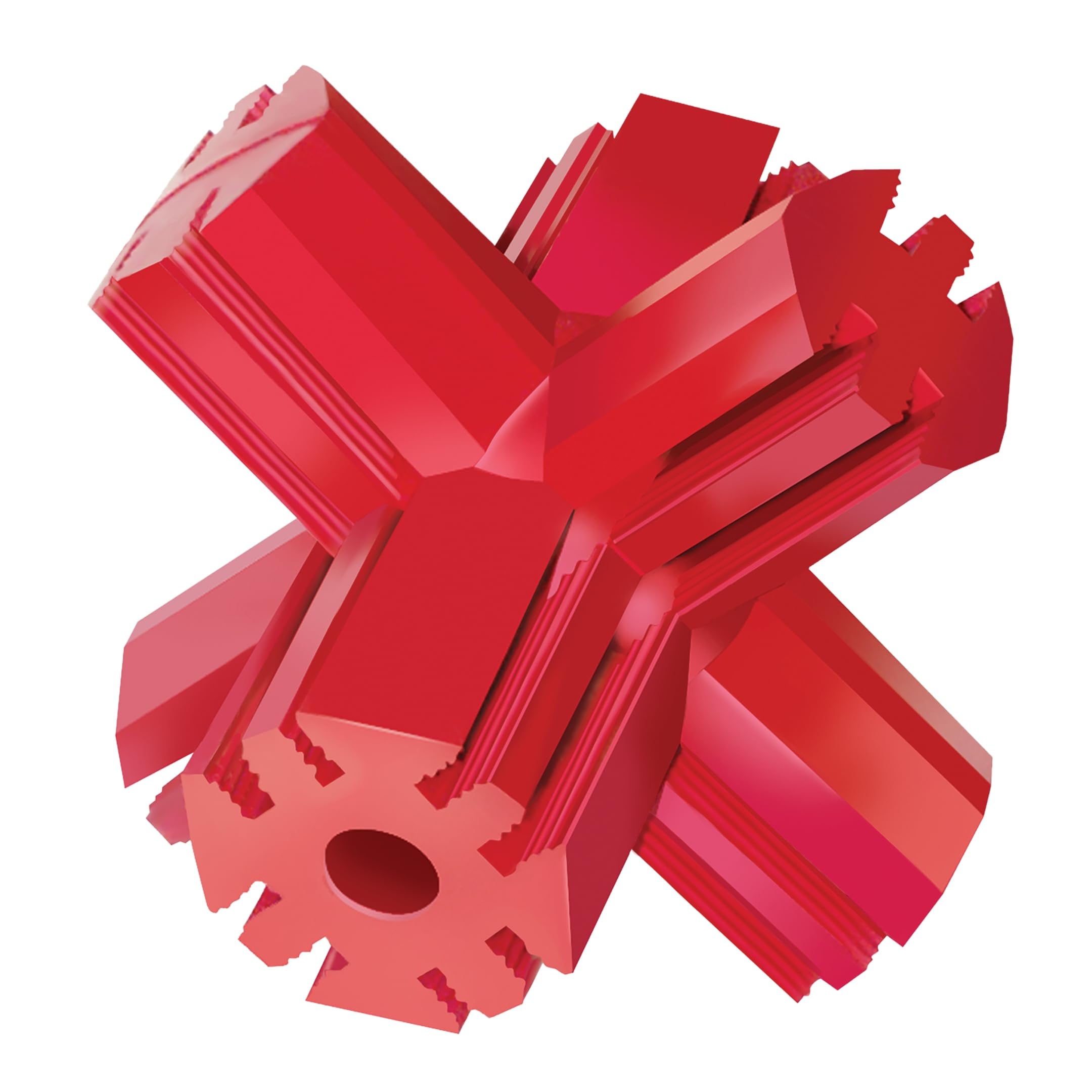 KONG Jump'N Jack - Durable Natural Rubber Chew Toy for Small Dogs - Promotes Dental Health & Satisfies Chewing Instincts - Use with Treats or Peanut Butter for Extended Play - Perfect for Indoor & Outdoor Entertainment