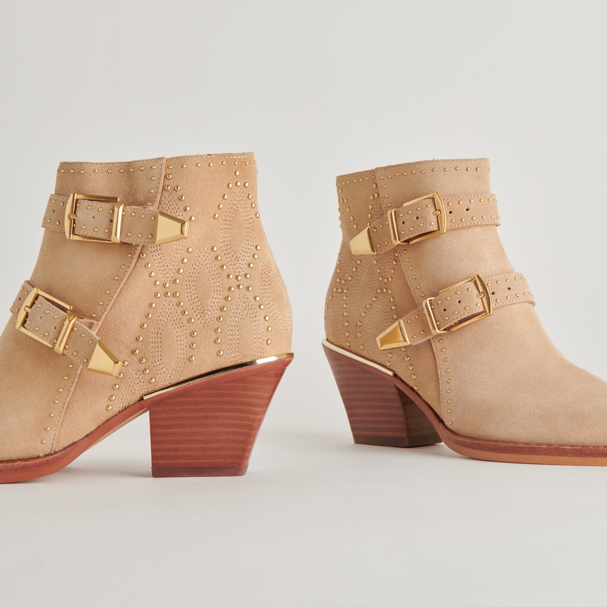 RONNIE BOOTIES CAMEL SUEDE - Women's Ankle Boots, Comfortable & Stylish Suede Booties for Fall/Winter Fashion, Perfect for Office, Dating & Casual Outings