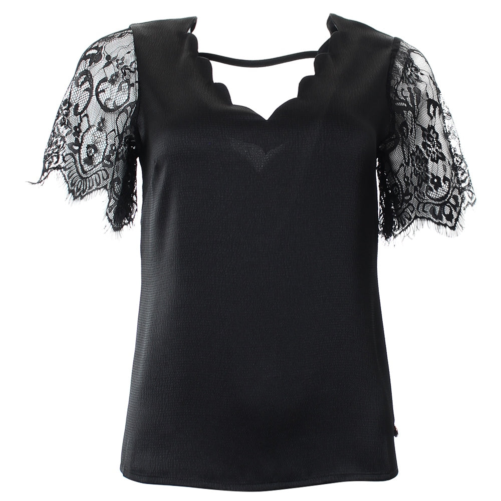 Claire Women's Black Top - Stylish Casual Blouse for Everyday Wear, Office, and Date Nights