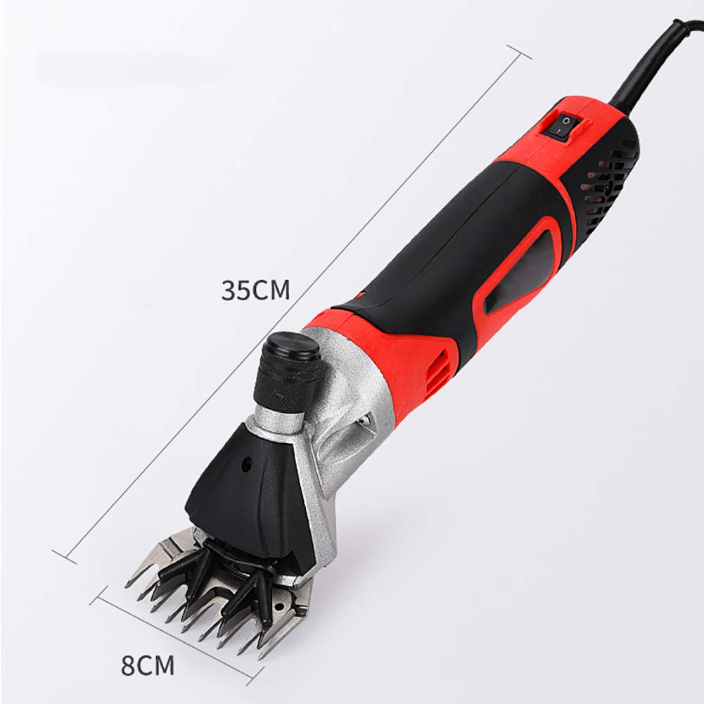 Professional 1200W Livestock Electric Clipper - 6-Speed Adjustable Wool Shears for Sheep, Cattle & Horses - US/UK/EU/JP Plug - Includes 13 Curved & 9 Straight Tooth Blades - Perfect for Farm Shearing, Grooming & Animal Care