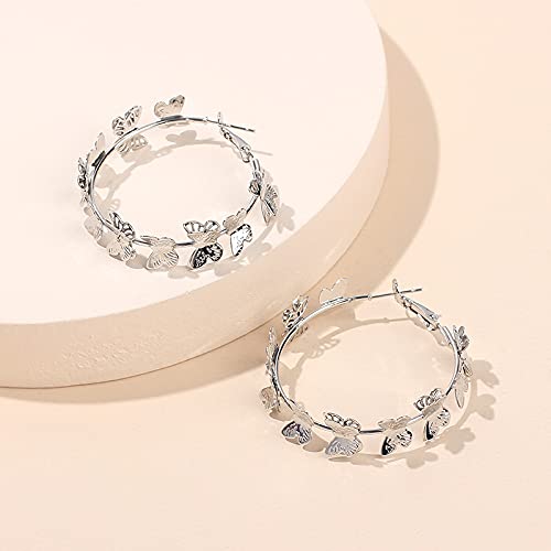 **Gold Monarch Butterfly Big Hoop Dangle Earrings for Women - Elegant Party & Vacation Jewelry Gift - Perfect for Weddings, Beach Outings, and Special Occasions**