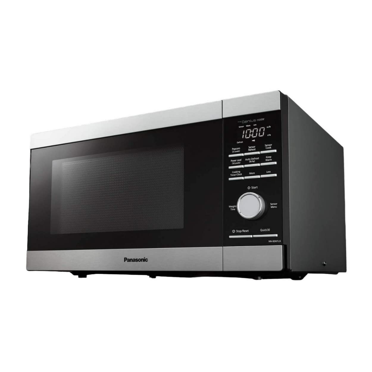 Panasonic NN-SD67LS 1100W Countertop Microwave Oven with Genius Sensor Cooking & Auto Defrost - 1.3 cu ft Stainless Steel - Perfect for Small Kitchens, Dorms & Office Break Rooms