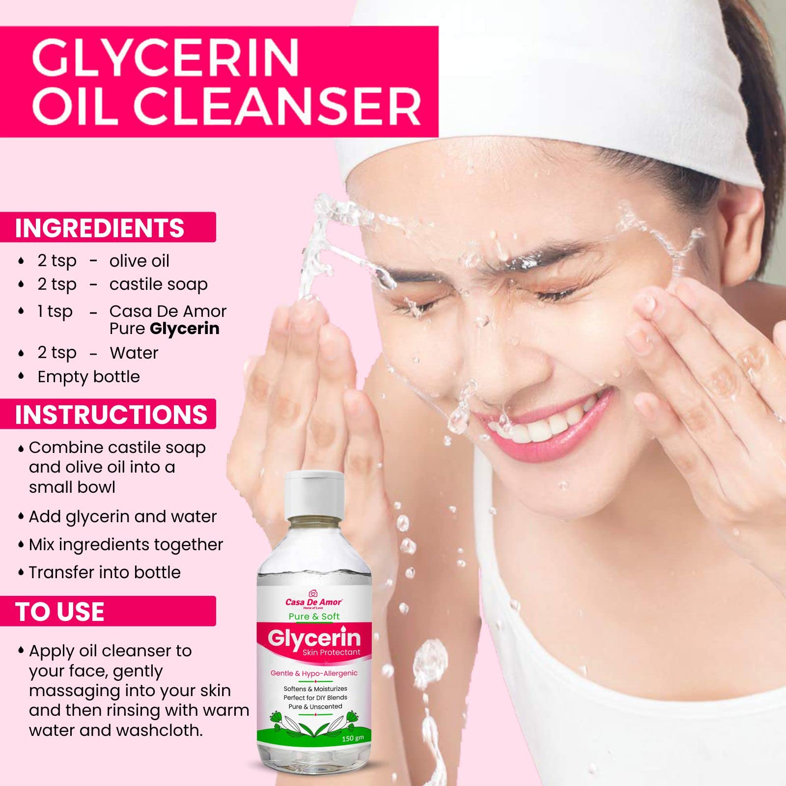 Pure Glycerin Liquid for Skin Care - 300ml Moisturizing & Softening Solution - Hydrates Dry Skin, Face & Body - Ideal for DIY Beauty, Soap Making & Hair Care