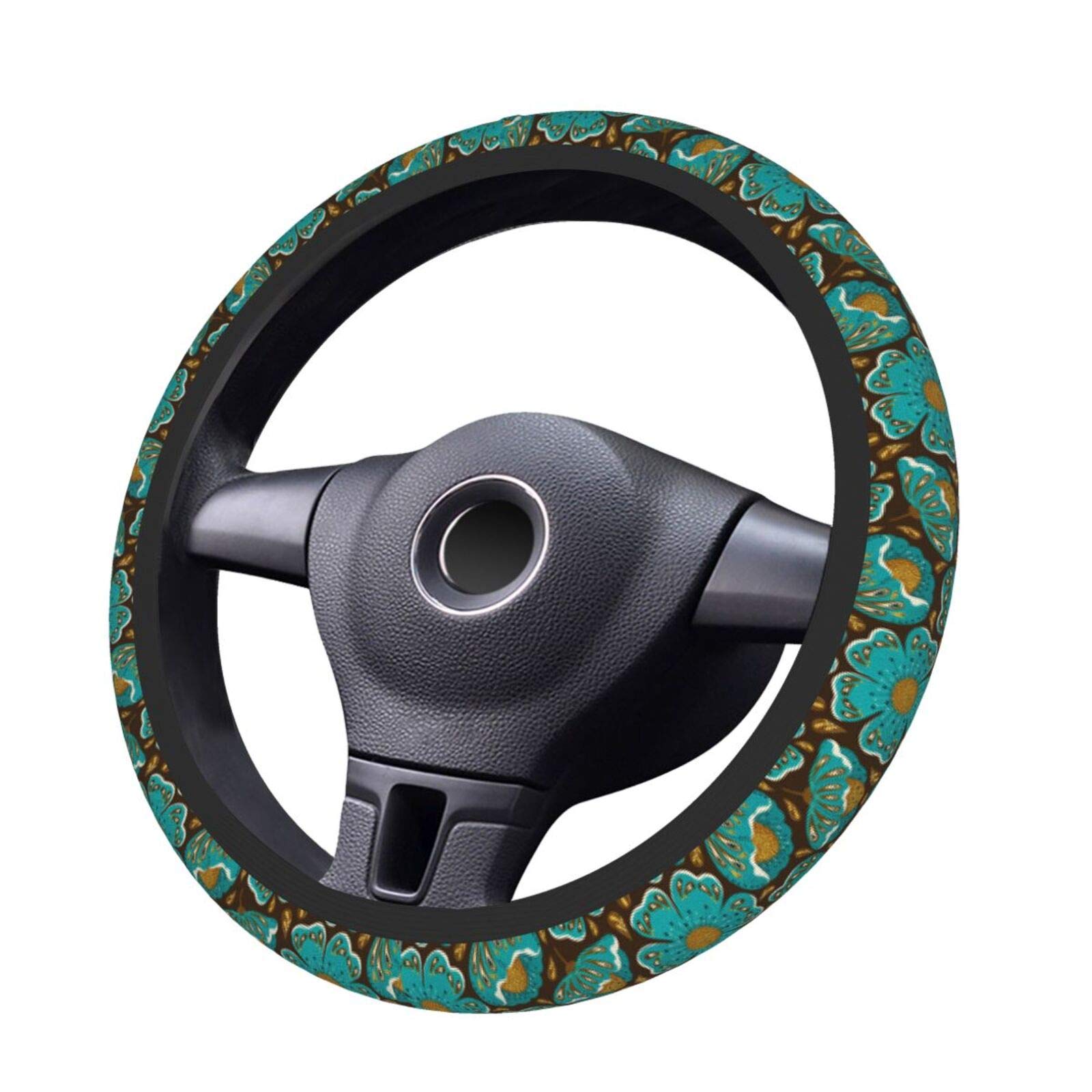 Floral Car Steering Wheel Cover - Universal 15 Inch Non-Slip Auto Accessory for Women & Men | Perfect for Daily Commute & Road Trips