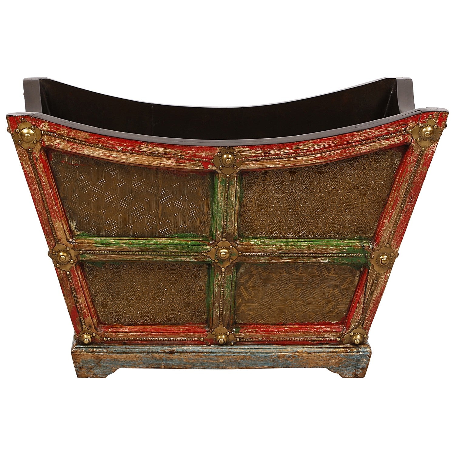 Vintage Embossed Antique Brass Planter - Elegant Home & Garden Decor for Indoor Plants, Outdoor Patio, and Office Desk Decorations