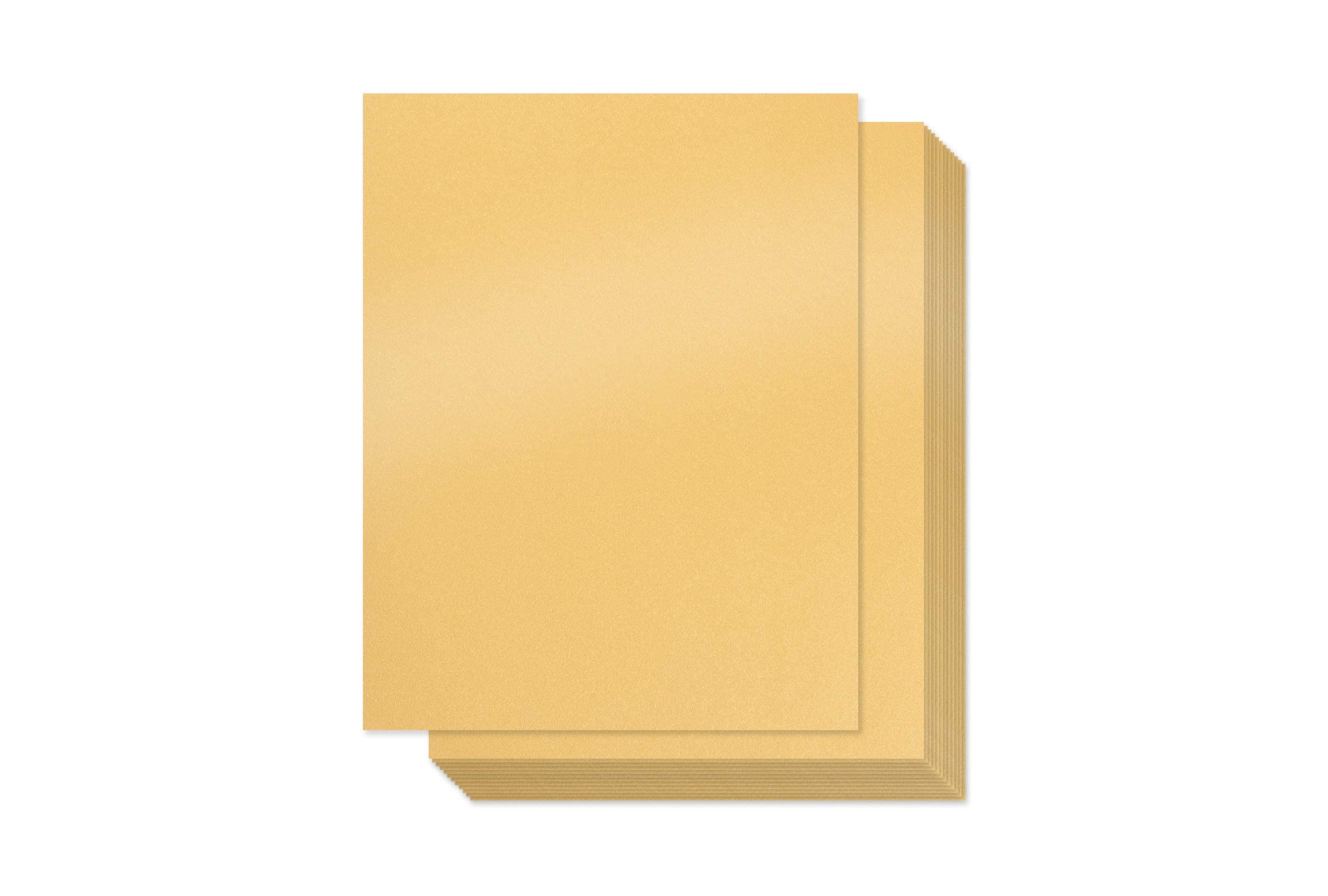 Premium Gold Shimmer Paper - 100-Pack Double Sided Metallic Cardstock, 92 lb Cover Weight, Printer Friendly 8.5 x 11 Letter Size Sheets - Perfect for Wedding Invitations, Birthday Cards, DIY Crafts, Scrapbooking & Home Decor Projects
