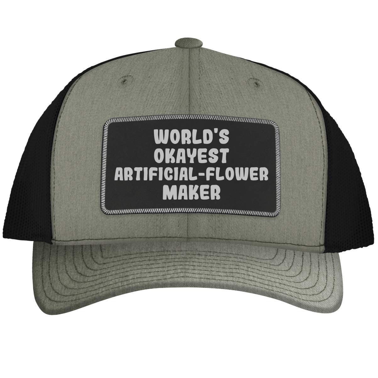 Premium Black Leather Patch Engraved Trucker Hat with Artificial Flowers - Vintage Style Adjustable Baseball Cap for Men & Women - Perfect for Outdoor Activities, Concerts, and Casual Wear