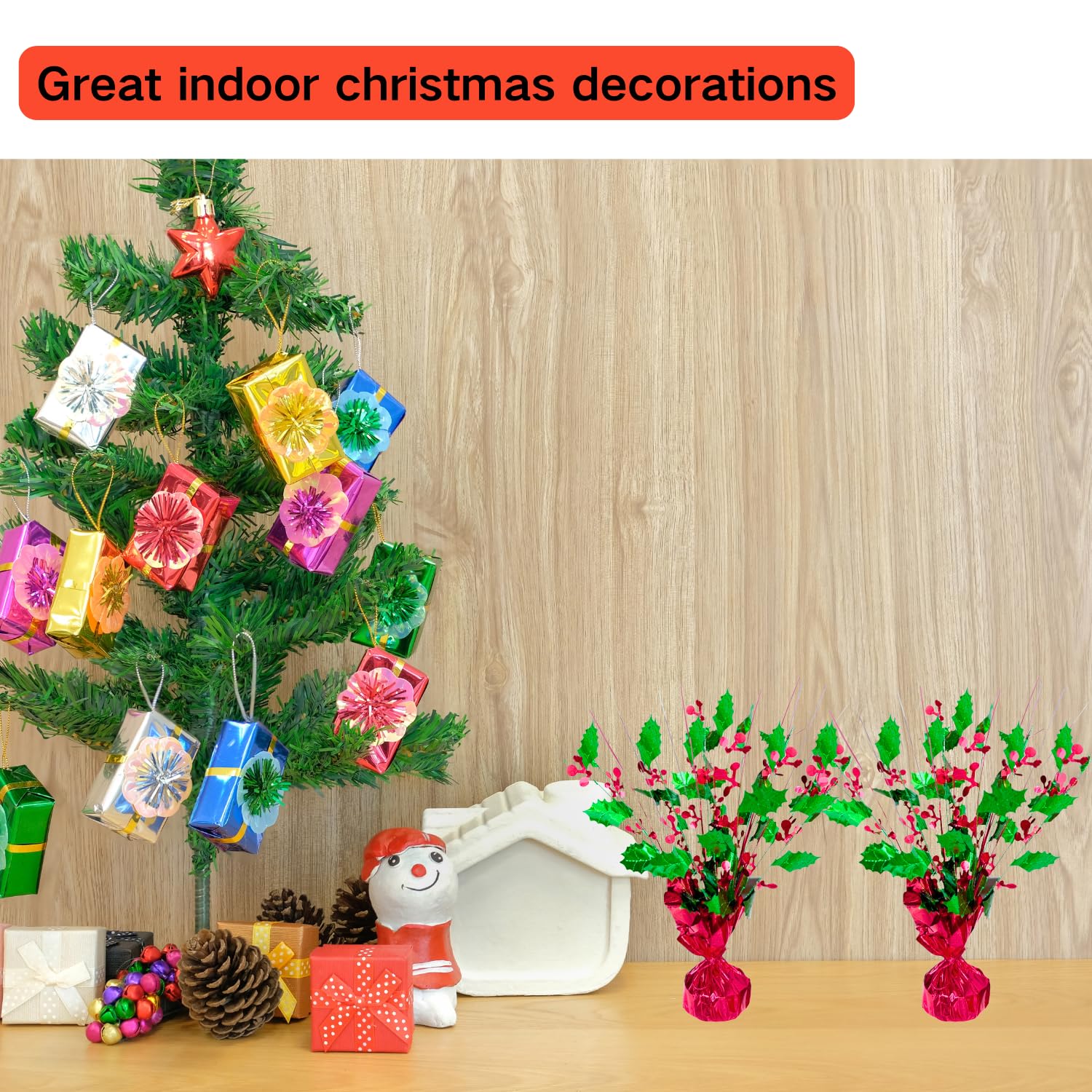 ALISSAR 2-Pack Christmas Centerpieces - Holiday Table Decorations for Home, Christmas & Birthday Parties | Elegant Festive Decor for Dining Table, Mantel & Holiday Gatherings