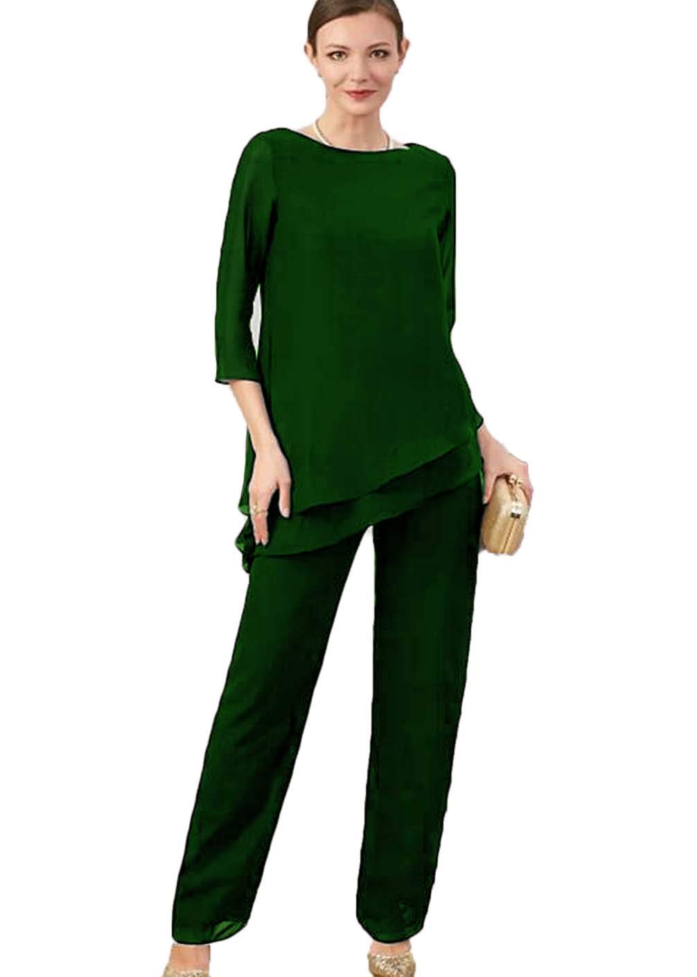 Xixi House 2-Piece Mother of the Bride Pant Suit Set - Elegant Long Sleeve Jumpsuit & Prom Gown for Wedding Guest - Plus Size Formal Wear for Special Occasions & Evening Events