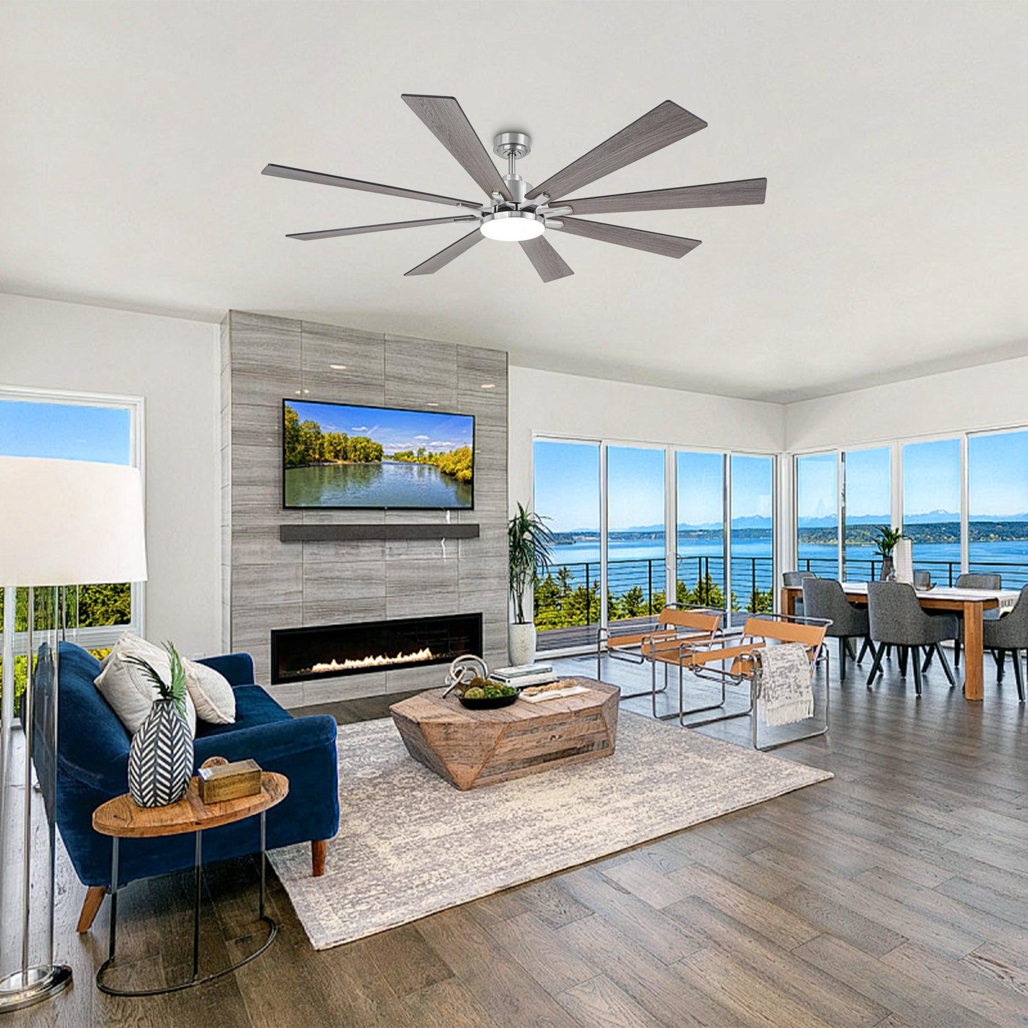 72 Inch Elbe Modern Ceiling Fan with Light Kit & Remote Control - Perfect for Living Room, Bedroom, and Large Spaces